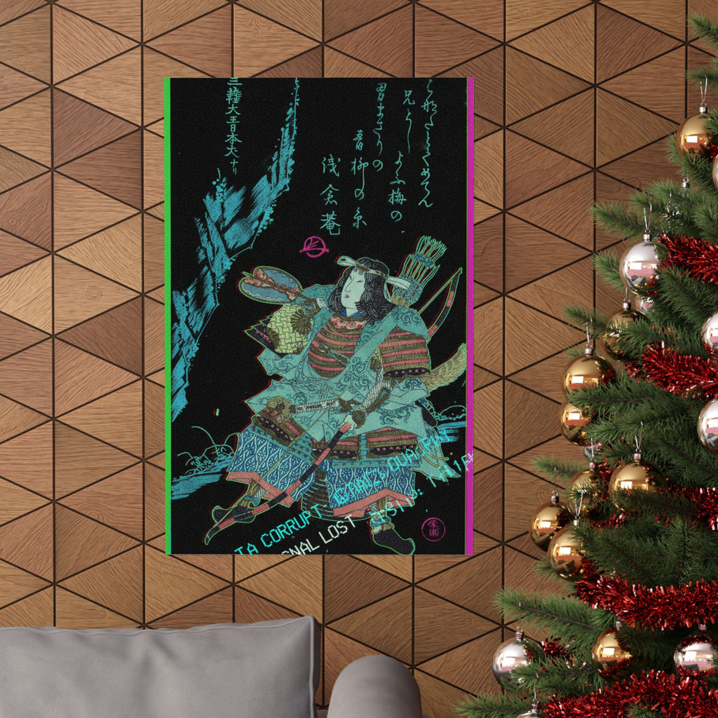 Glitch Culture — Female Warrior In Armor — Matte Poster