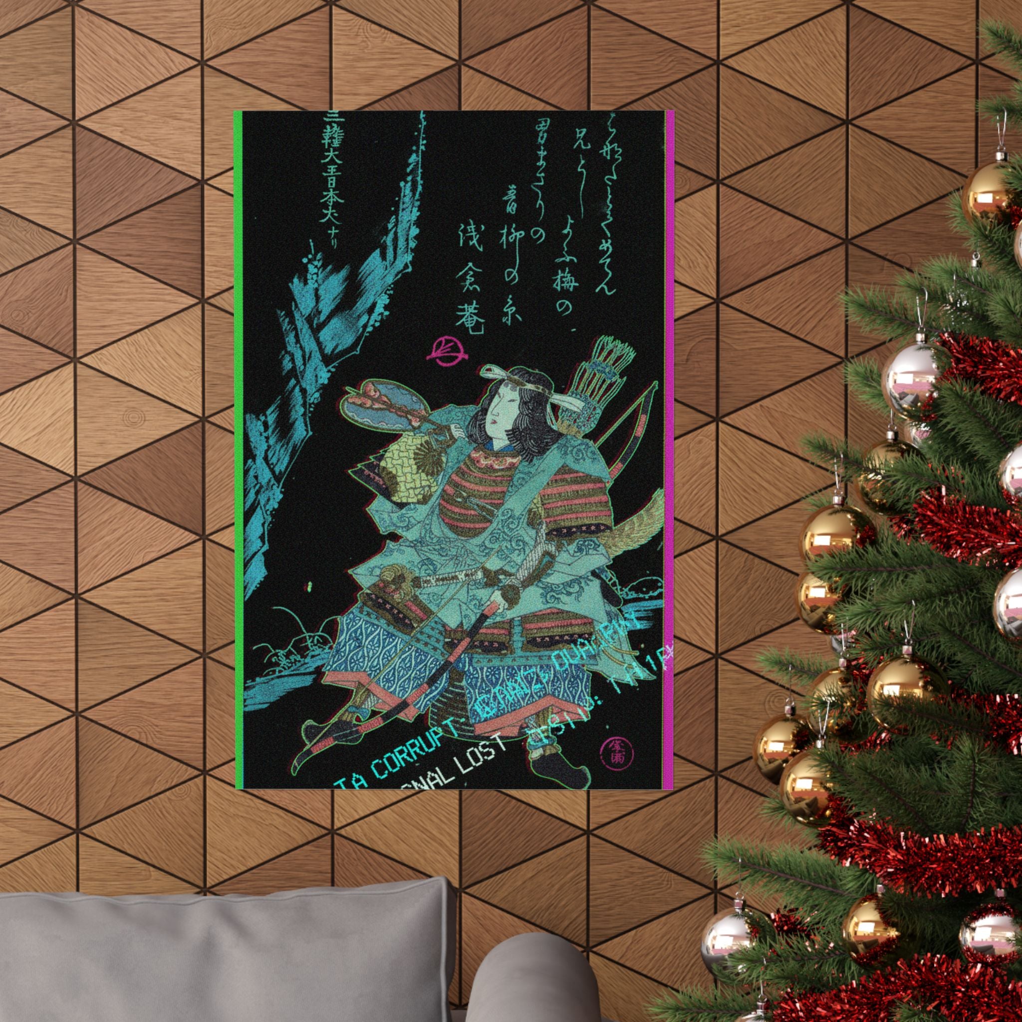 Glitch Culture — Female Warrior In Armor — Matte Poster