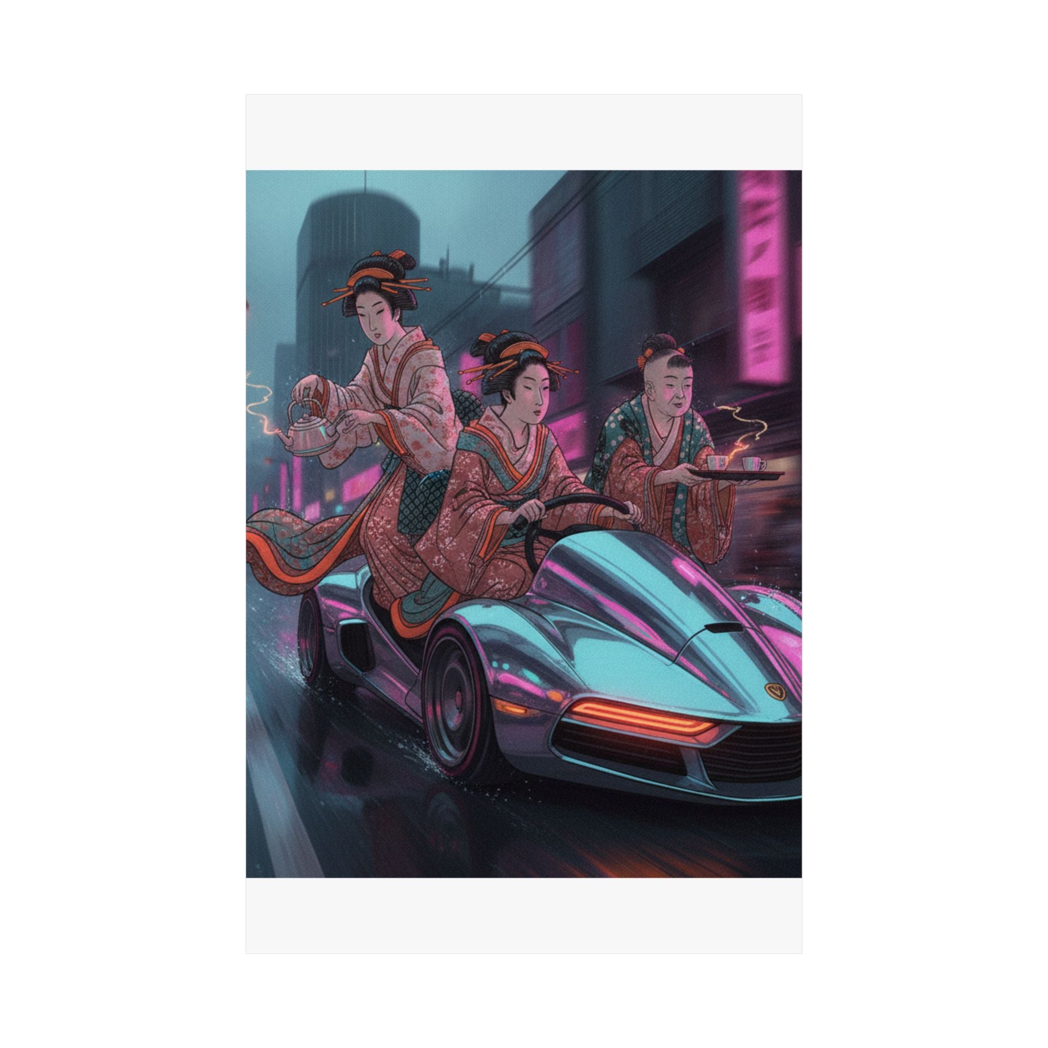 Fast Furious — Two Young Ladies Having Tea Attended By Elderly Servant — Matte Poster