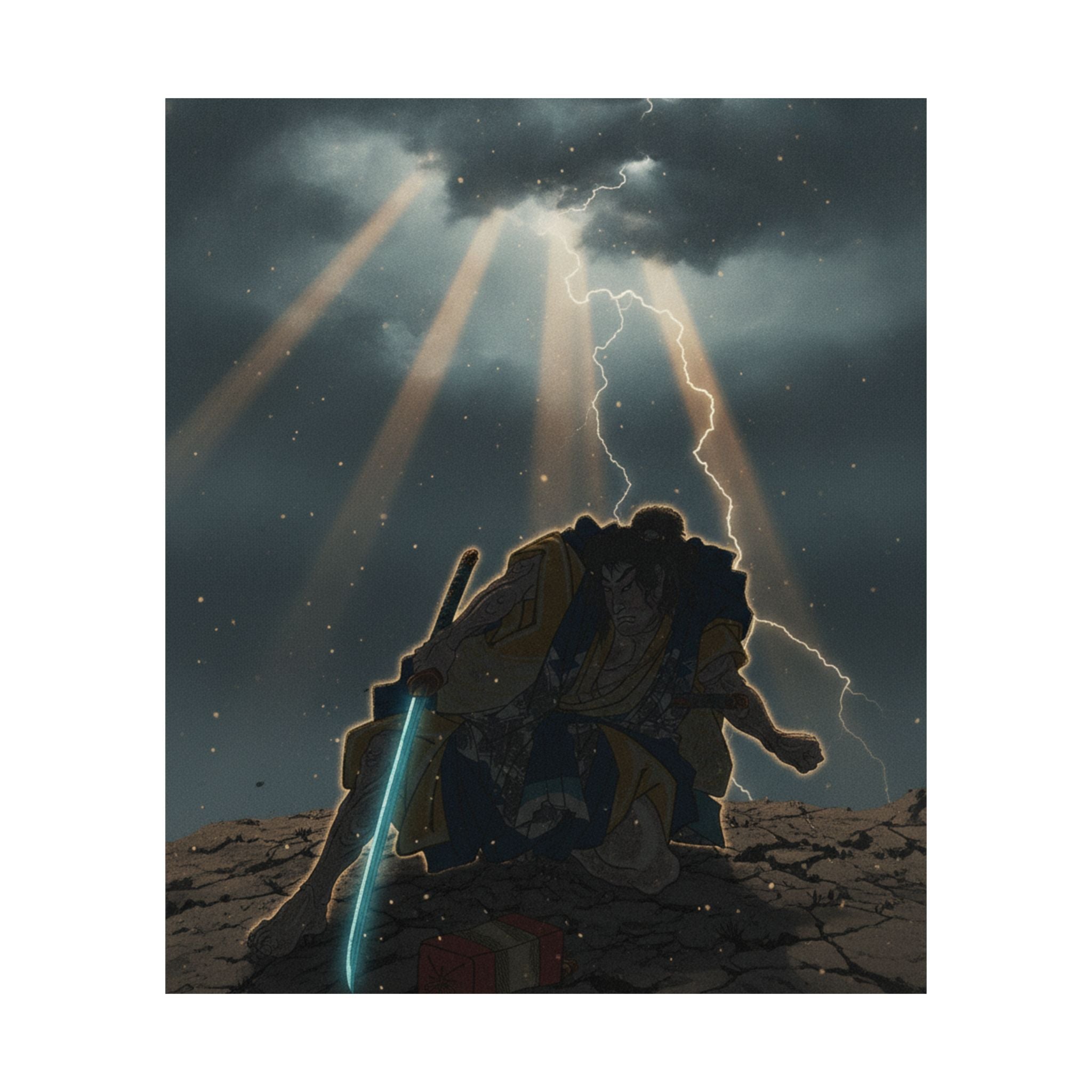 Dramatic Storm — “‘A Molted Cicada Shell’ (Utsusemi): Soga Gorō Tokimune,” From The Series Scenes — Matte Poster