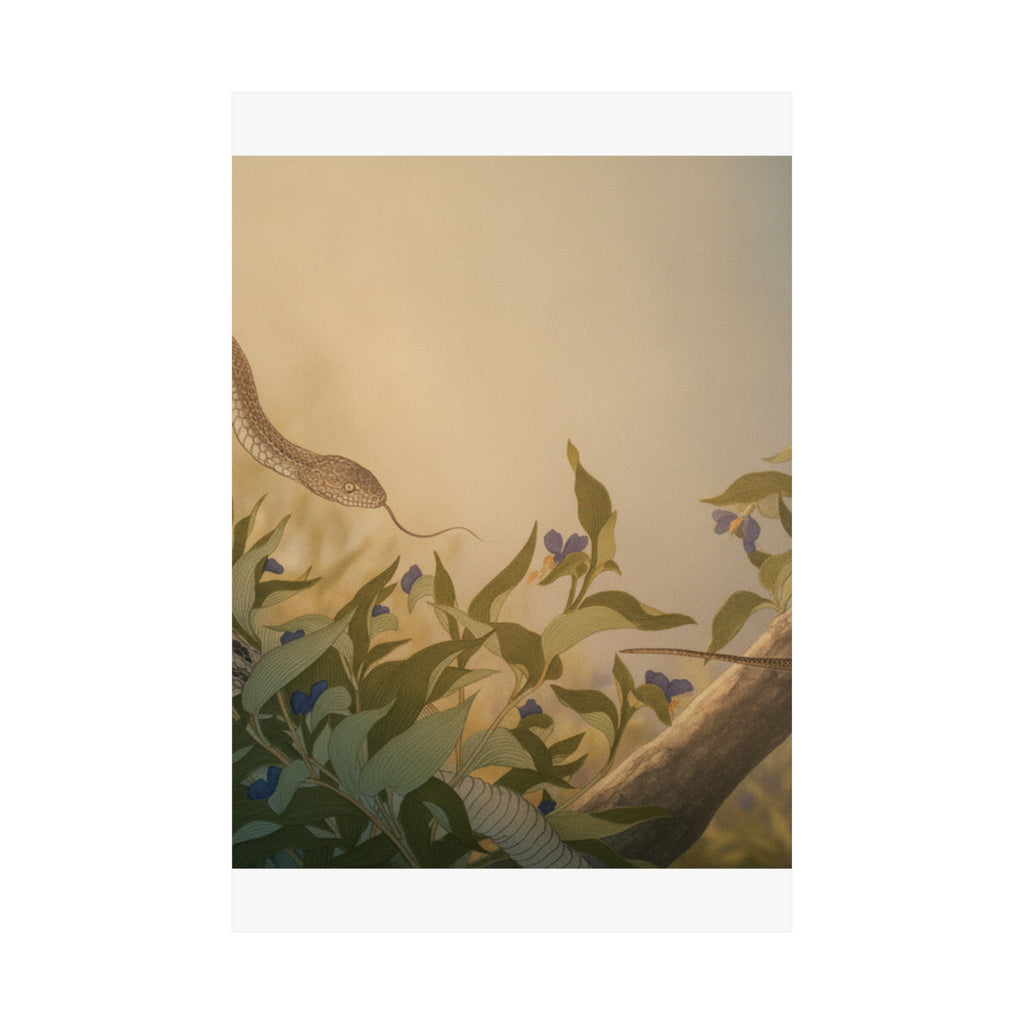 Scenic Nature — Rat Snake (Hebi); Lizard Or Skink (Tokage), From The Picture Book Of Crawling Cr — Matte Poster