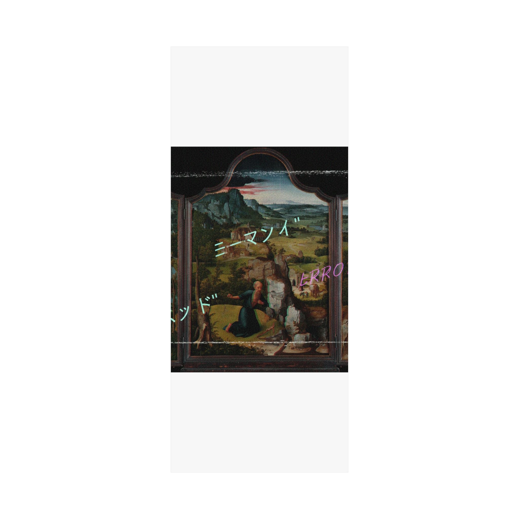 Glitched Renaissance Triptych Vaporwave ERROR Matte Poster