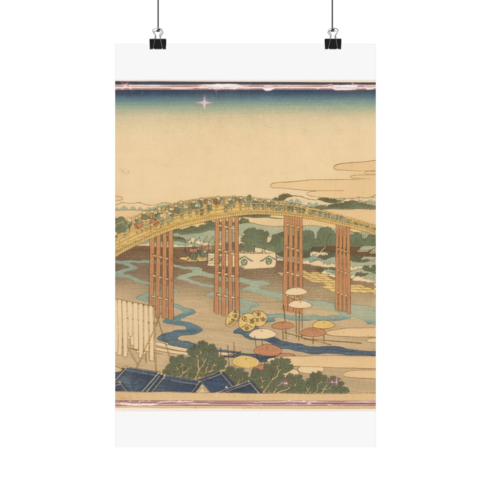 Scenic Nature — Yahagi Bridge At Okazaki On The Tōkaidō (Tōkaidō Okazaki Yahagi No Hashi), From  — Matte Poster