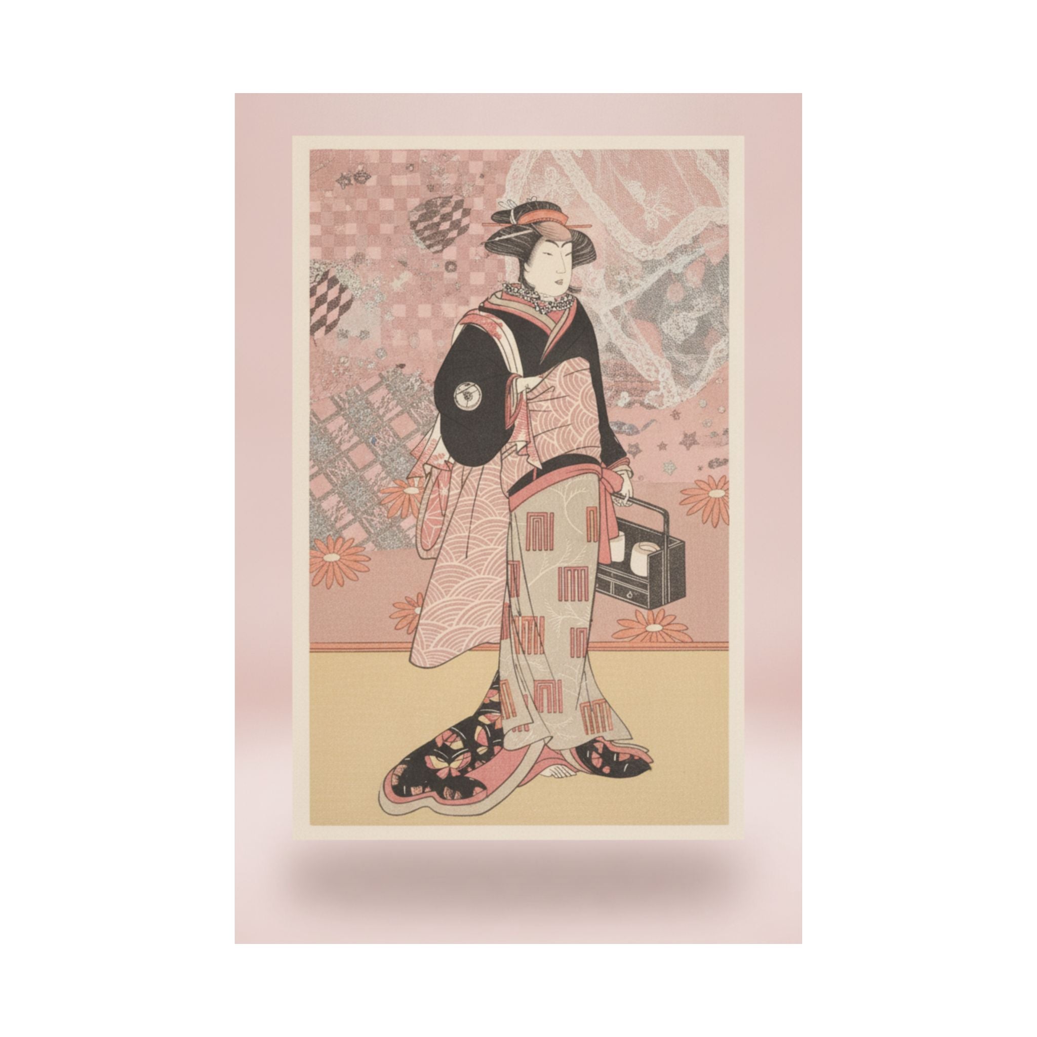 Product Marketing — The Actor Iwai Hanshiro Iv As A Woman In A Black Kimono — Matte Poster
