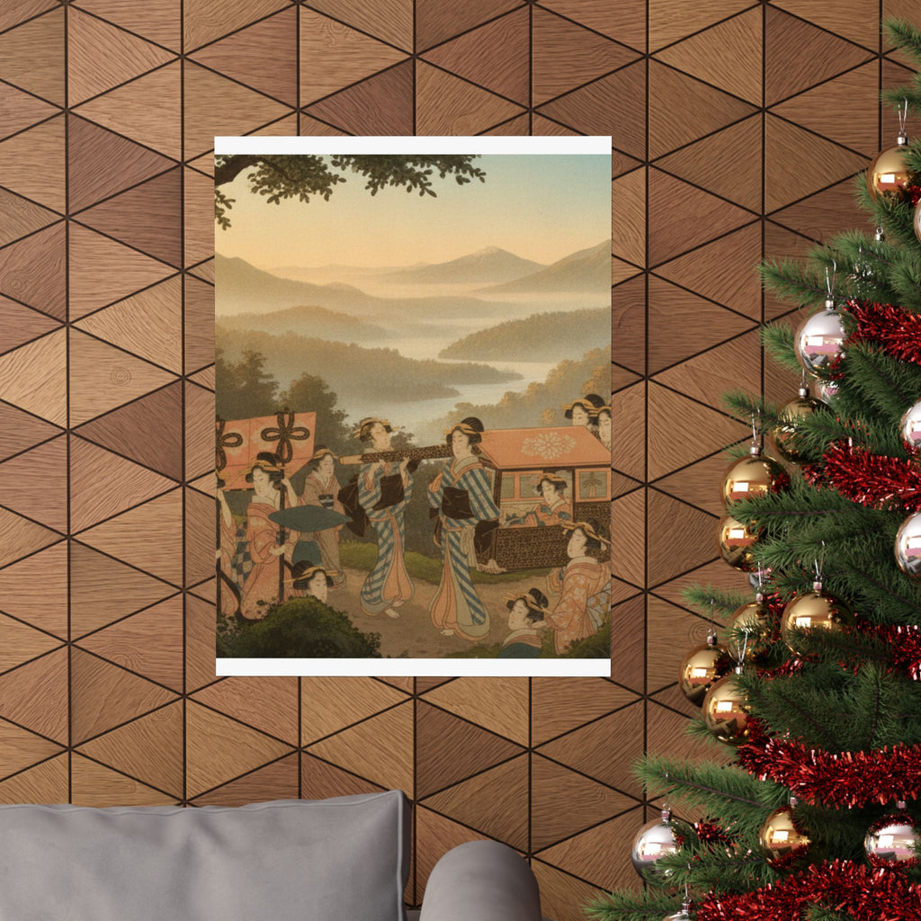 Scenic Nature — Promenade Of Famous Beauty Escorted By Many Female Attendants — Matte Poster