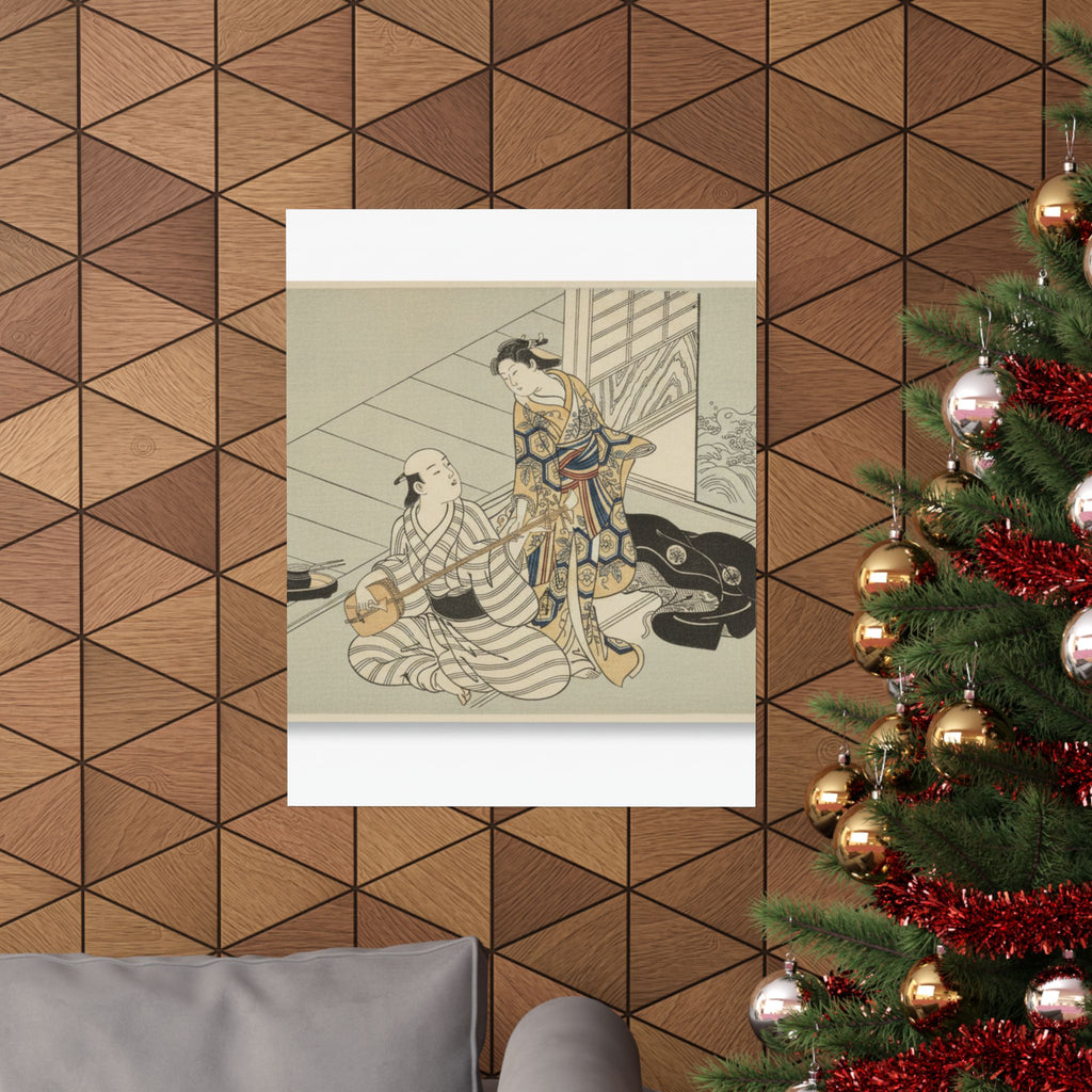 Ecommerce Main — Lady Interrupting Her Lover, Who Is Playing The Shamisen — Matte Poster
