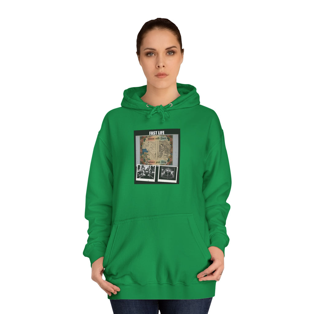 FAST LIFE Vintage Floral Collage Poster Hoodie
