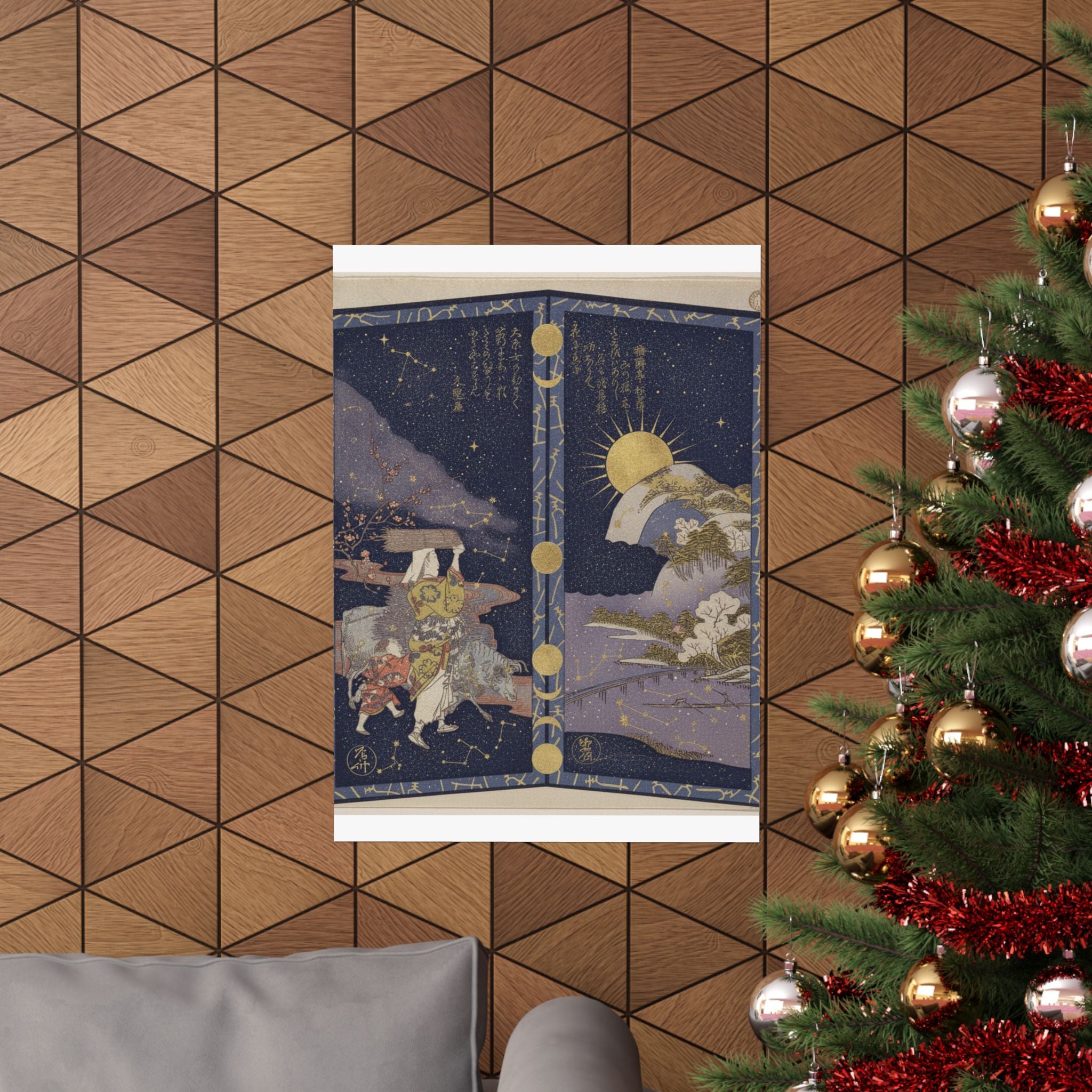 Celestial — Surimono In Shape Of Small Twofold Screen — Matte Poster