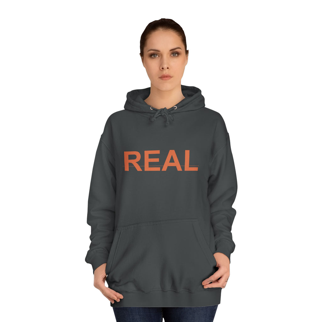 REAL Bold Burnt-Orange Minimal Typography Hoodie