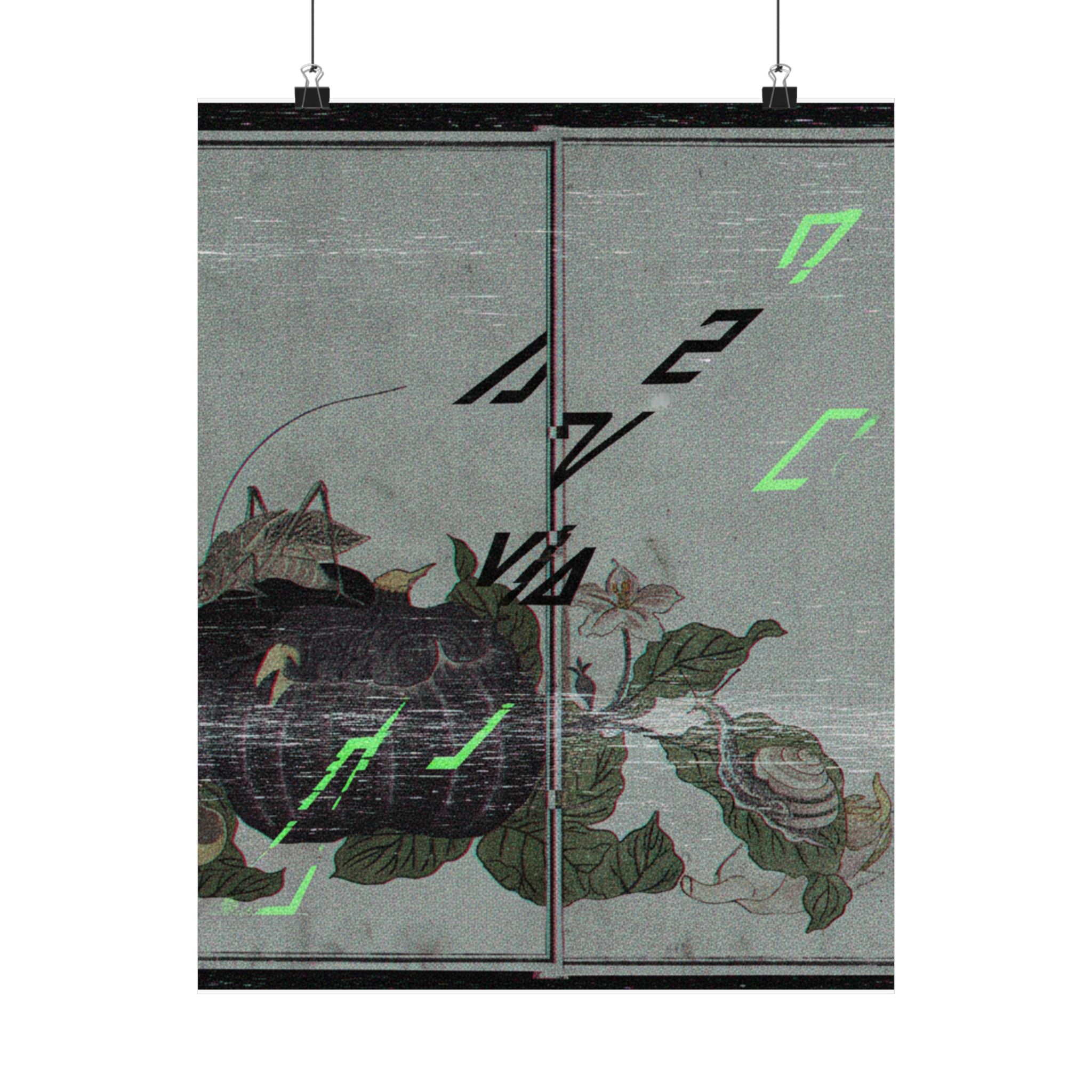 Glitch Culture — Land Snail (Katatsumuri); Giant Katydid (Kutsuwamushi), From The Picture Book Of — Matte Poster
