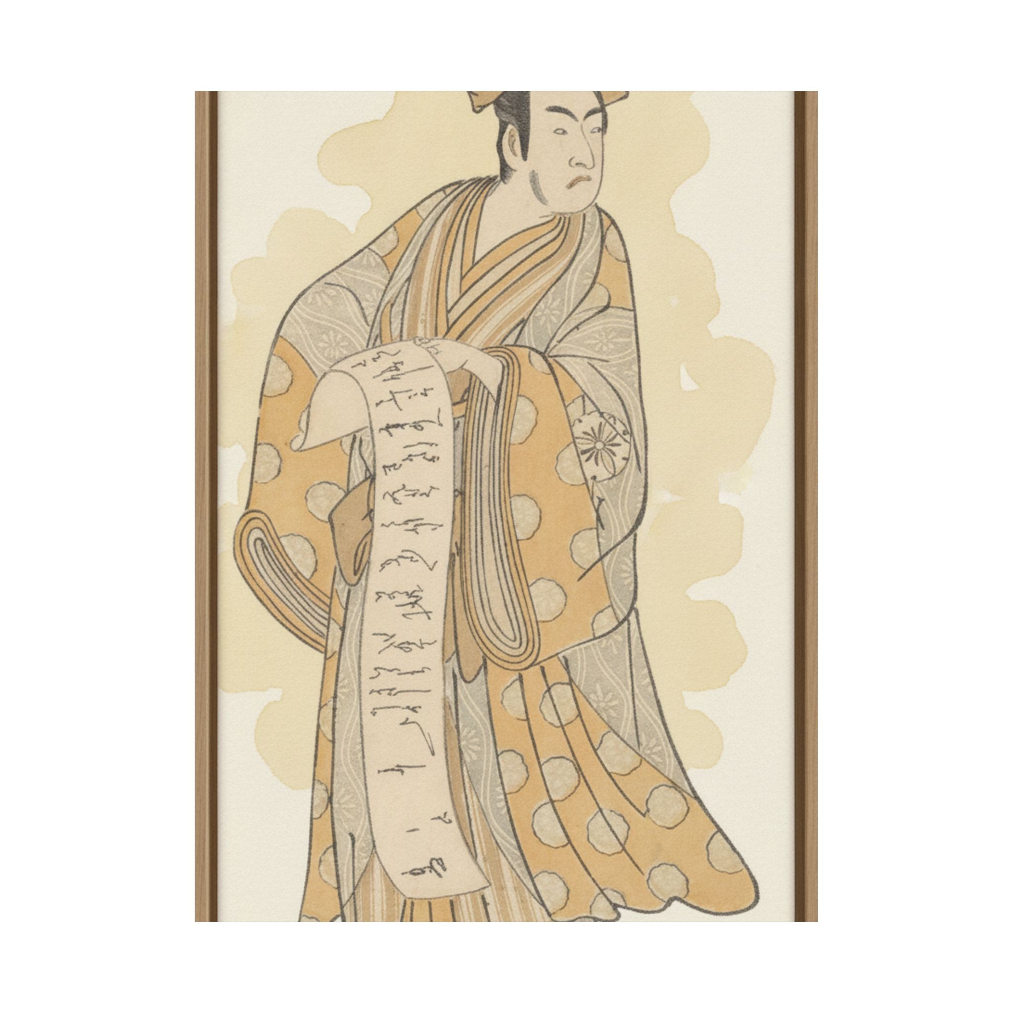 Watercolor — The Actor, Matsumoto Koshiro I 1674–1730 Reading A Letter — Matte Poster
