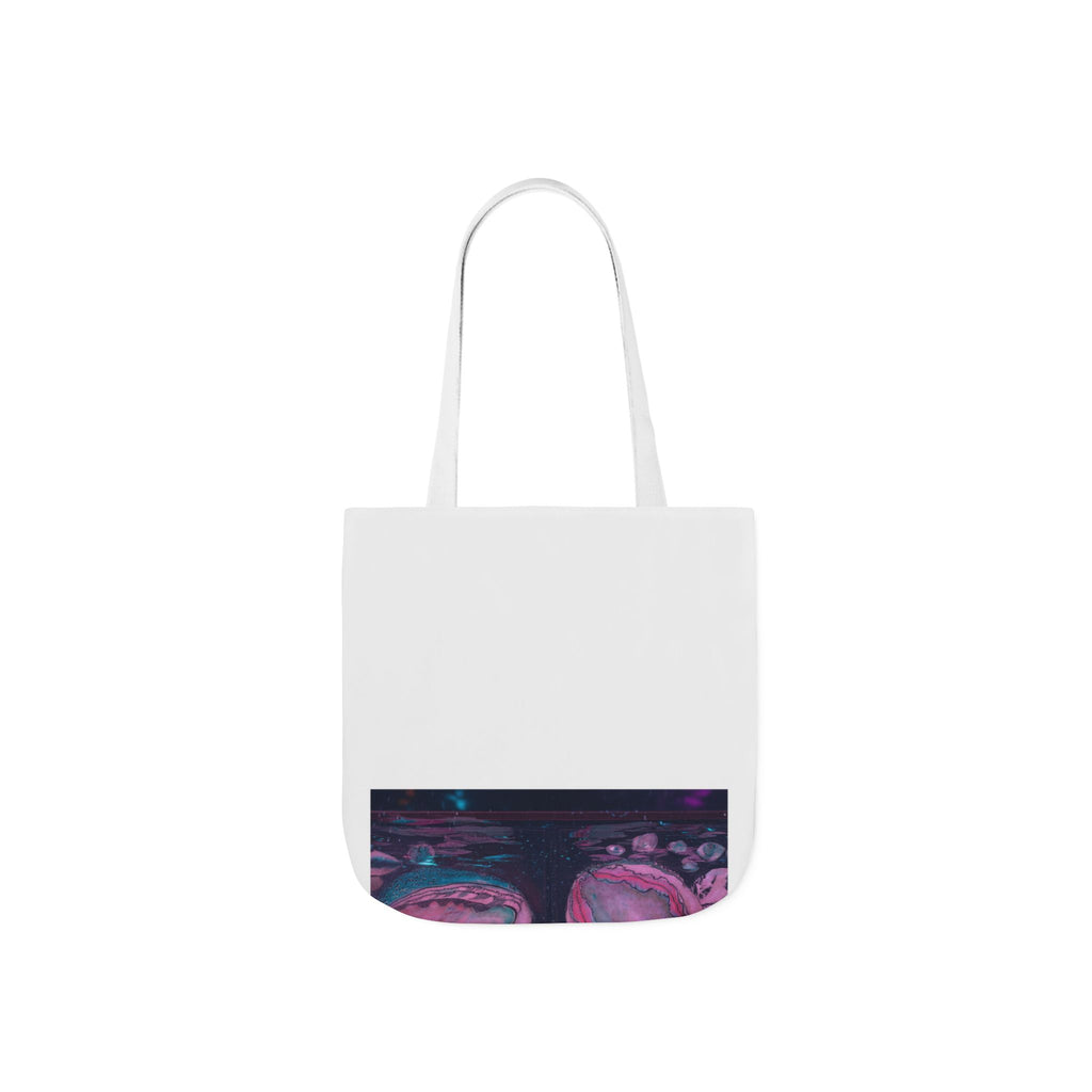 Neon Night Glow Agate Abstract Photo Canvas Tote Bag