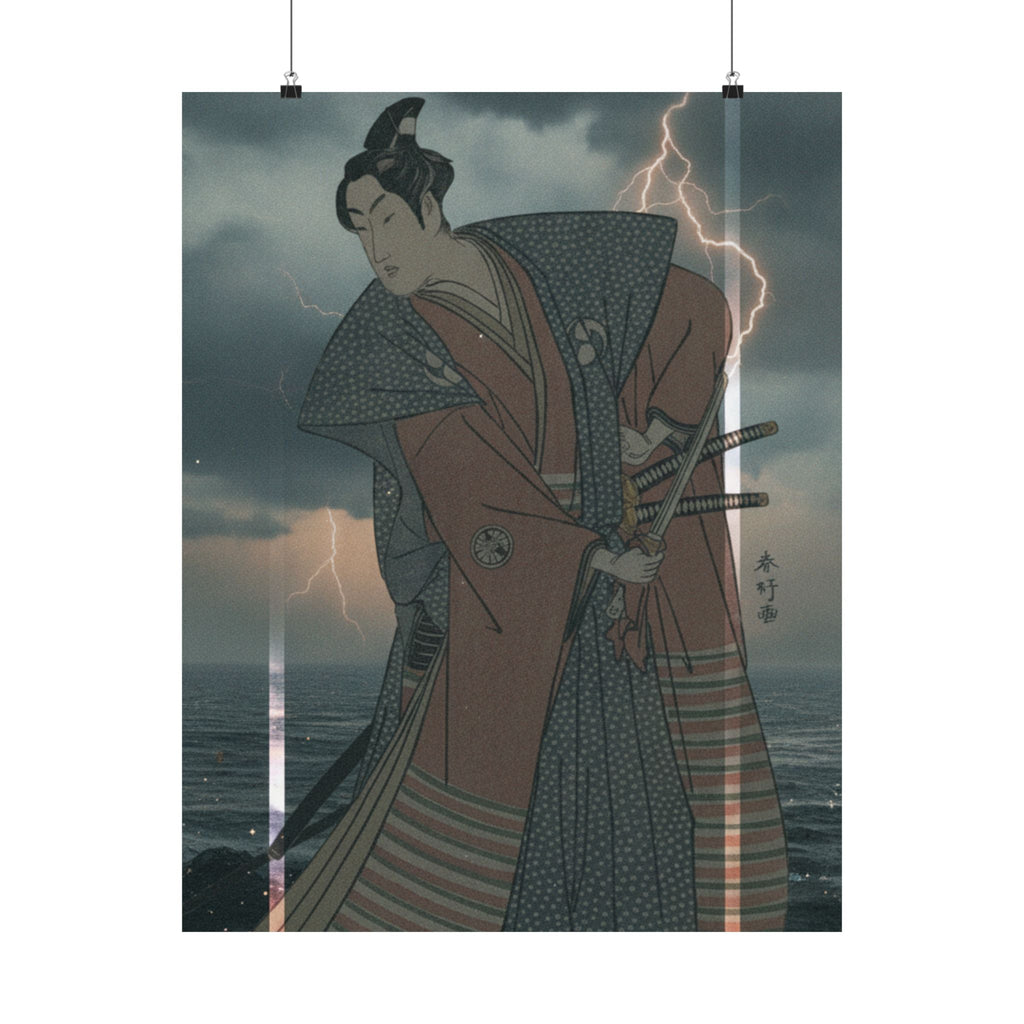 Dramatic Storm — The Third Segawa Kikunojo In The Role Of Oboshi Rikiya — Matte Poster