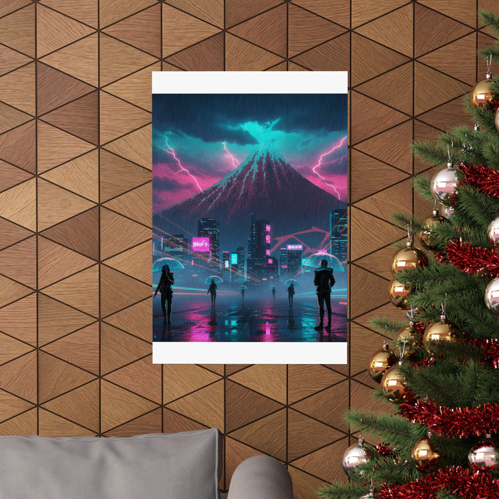 Neon Noir — Storm Below Mount Fuji (Sanka No Haku U), From The Series Thirty-Six Views Of Mo — Matte Poster