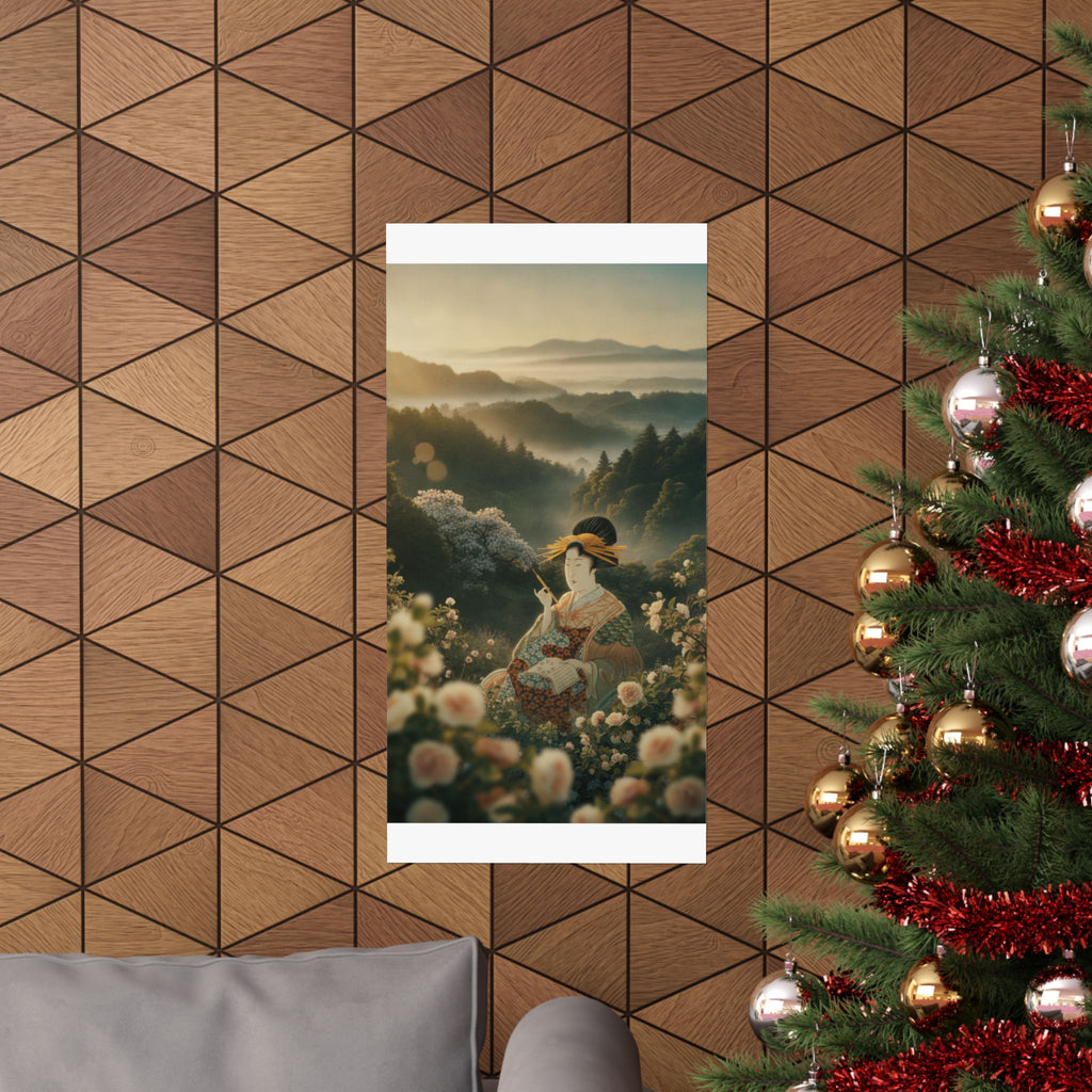 Scenic Nature — Courtesan With Book And Hair-Pin — Matte Poster