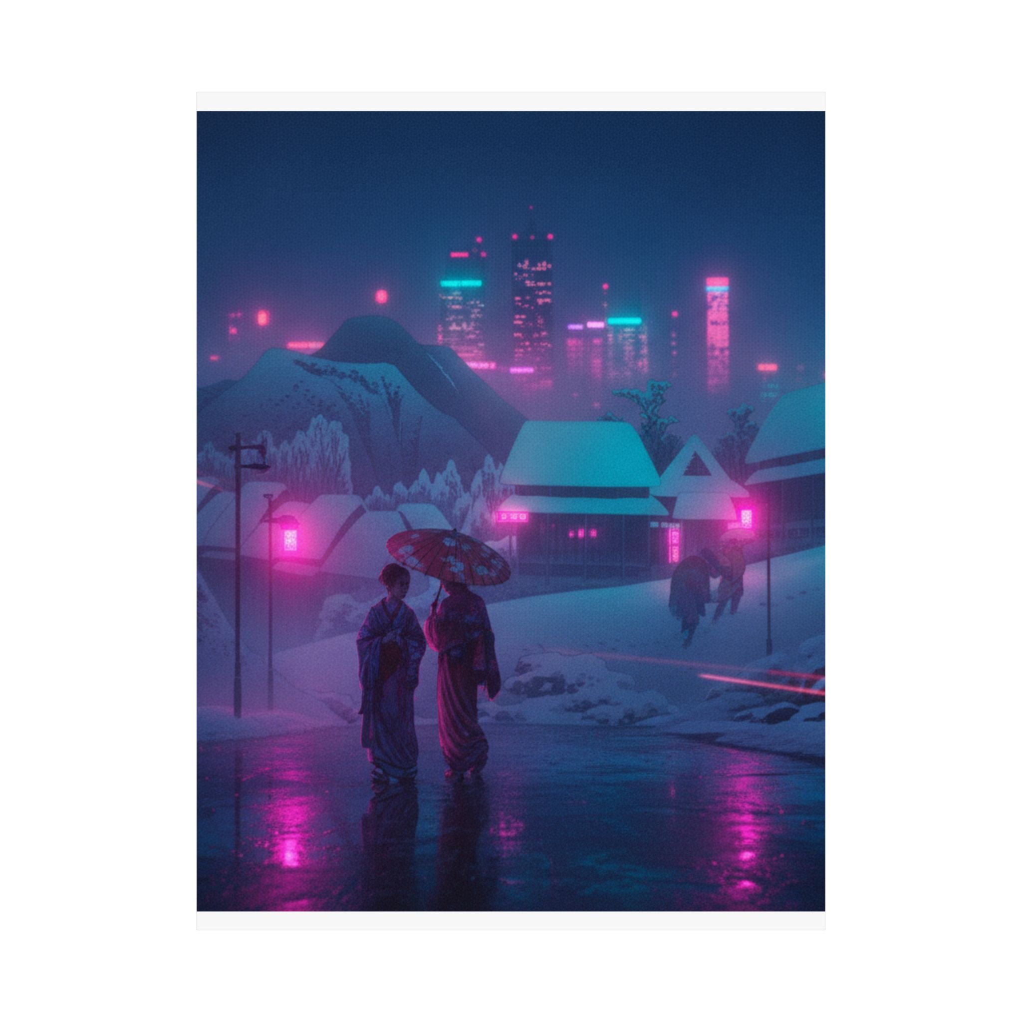 Neon Noir — Evening Snow — Matte Poster
