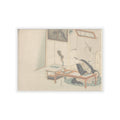 Botanical — Man Seated With His Reading And Writing Materials Before Him — Kiss-Cut Sticker