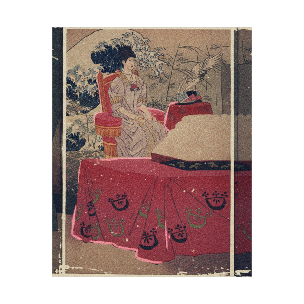 Japanese Street — Illustration Of The  Empress Visiting The General Staff Headquarters [To Present — Matte Poster