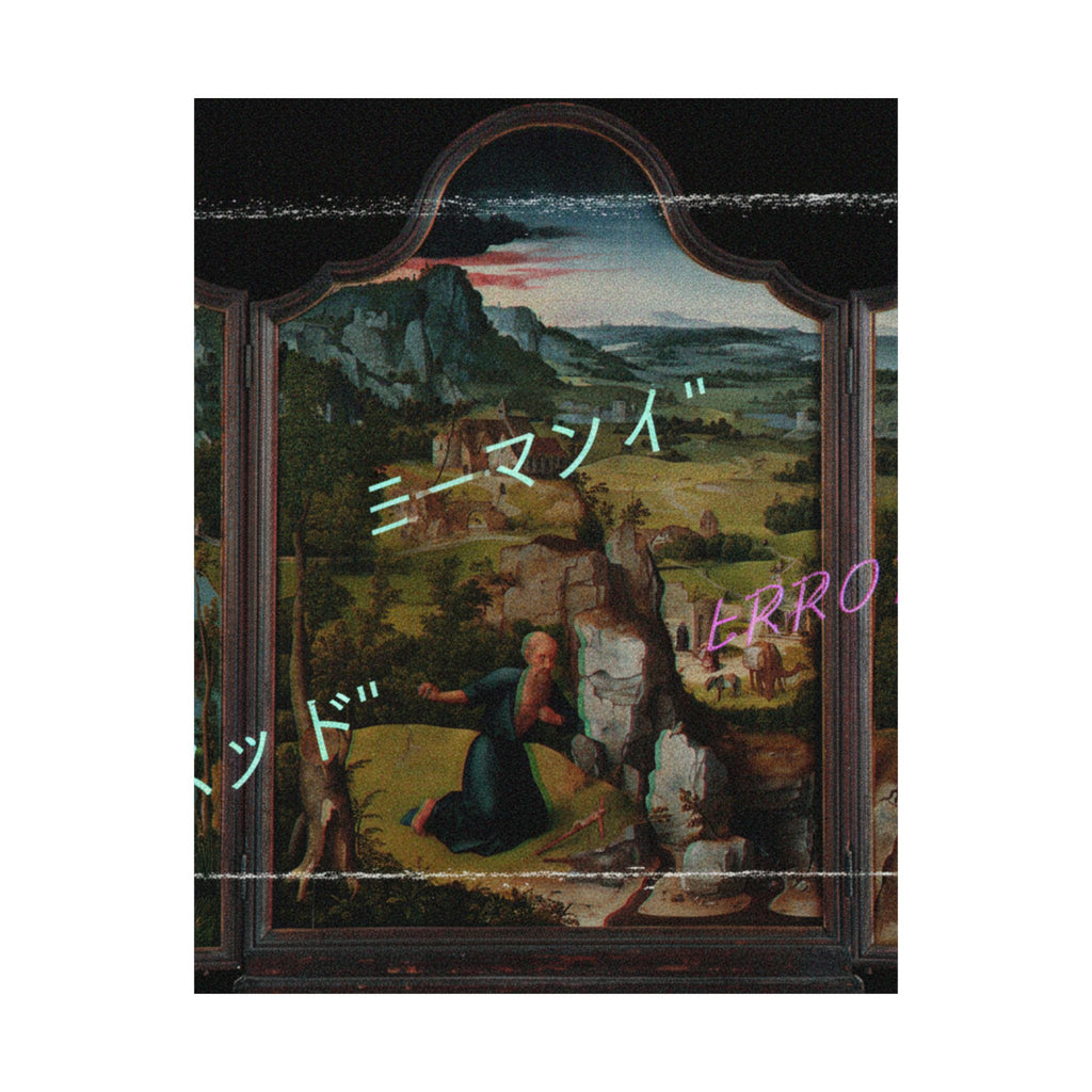 Glitched Renaissance Triptych Vaporwave ERROR Matte Poster