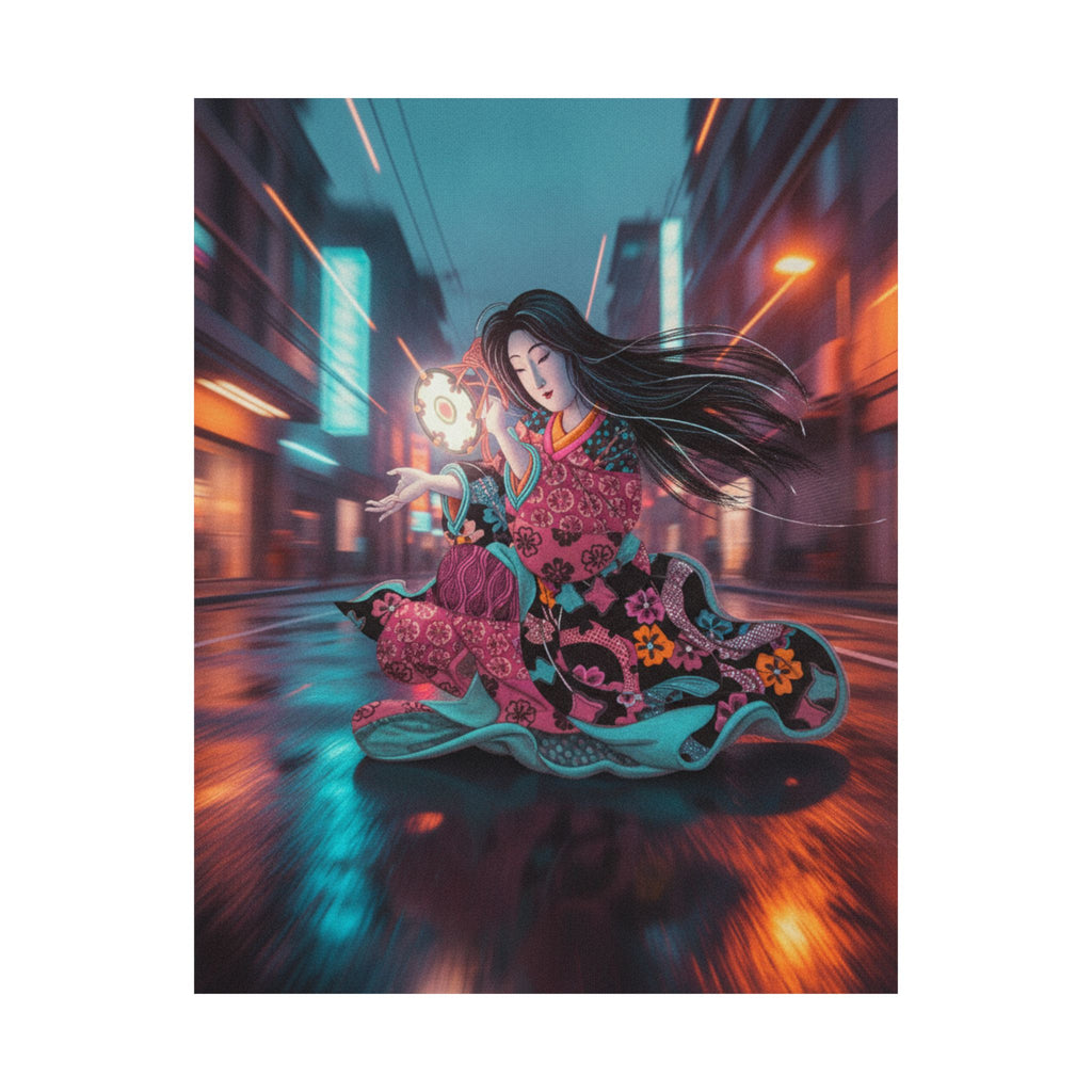 Fast Furious — Woman Playing The Tsuzumi — Matte Poster