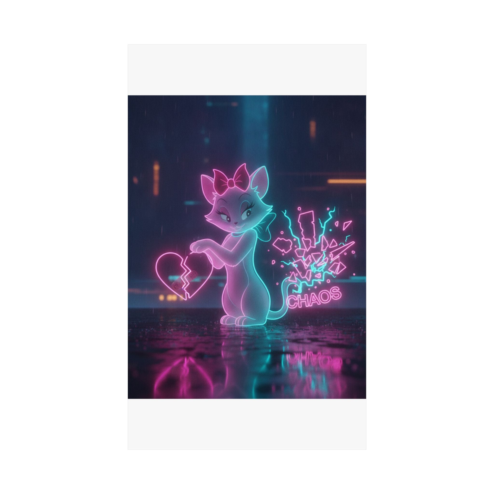 Neon Noir — Cat — Matte Poster