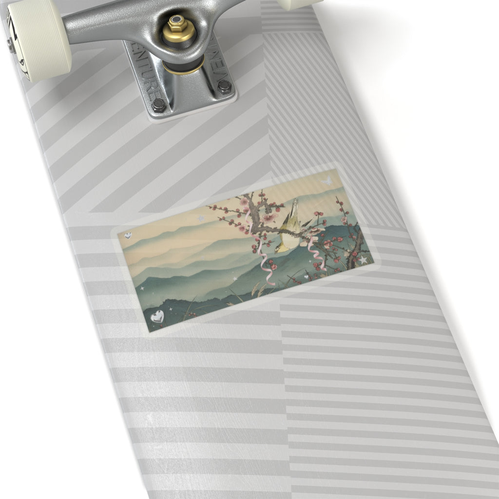 Scenic Nature — Bush Warbler On A Plum Branch (Ume Ni Uguisu) — Kiss-Cut Sticker