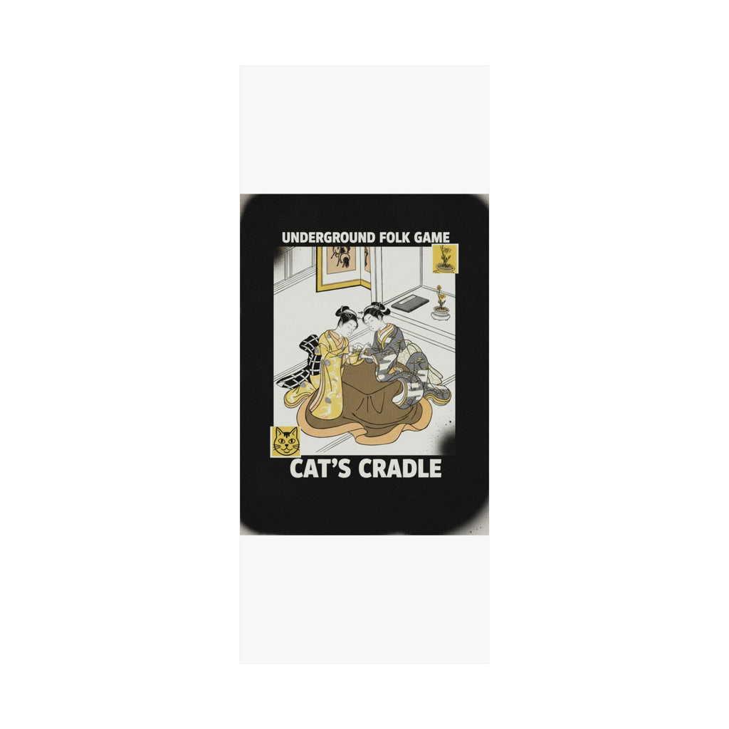 Streetwear Collage — Two Young Women Seated By A Kotatsu Playing Cat'S Cradle — Matte Poster
