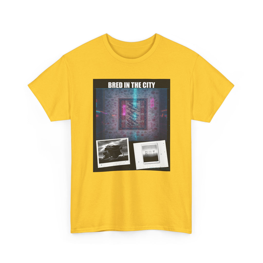 BRED IN THE CITY Neon Glitch Collage Graphic Tee