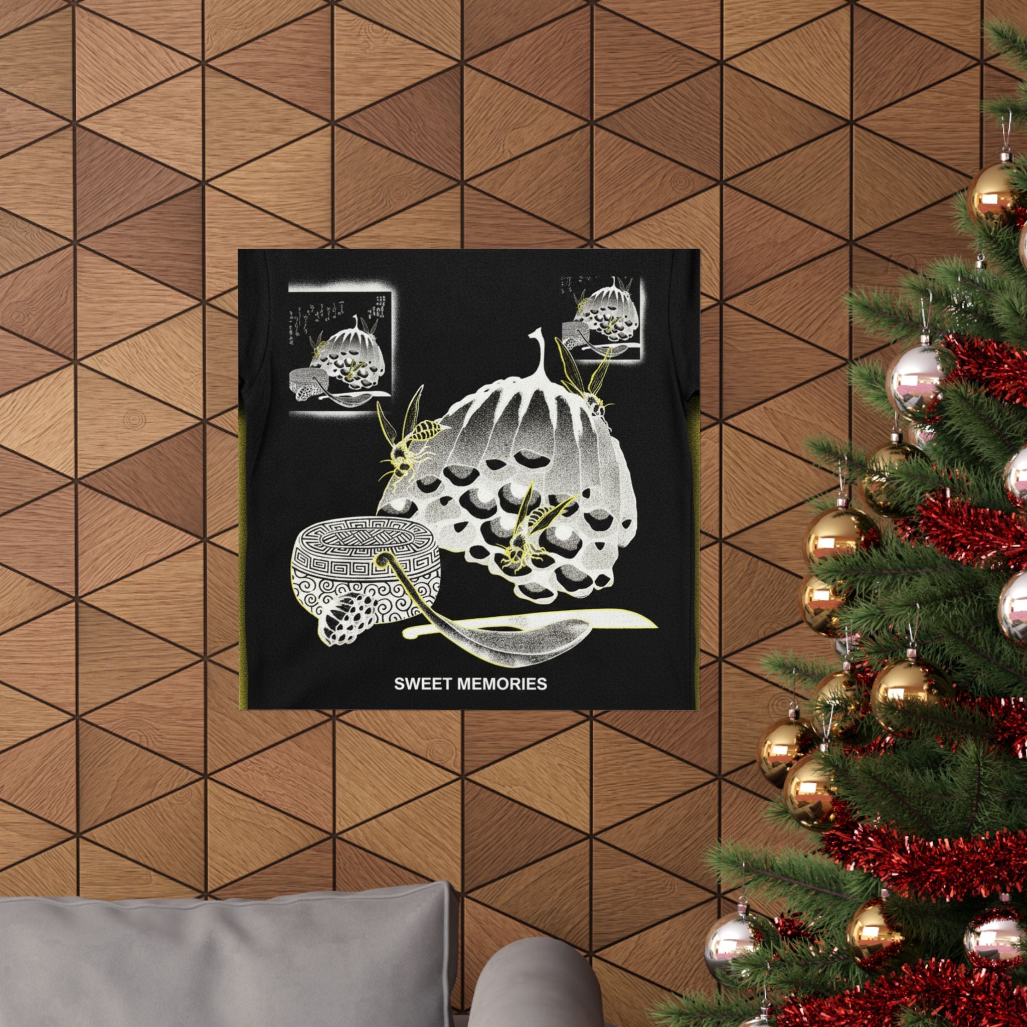 Streetwear Collage — Hives With Wasps, And A Box With A Spoon For Honey — Matte Poster