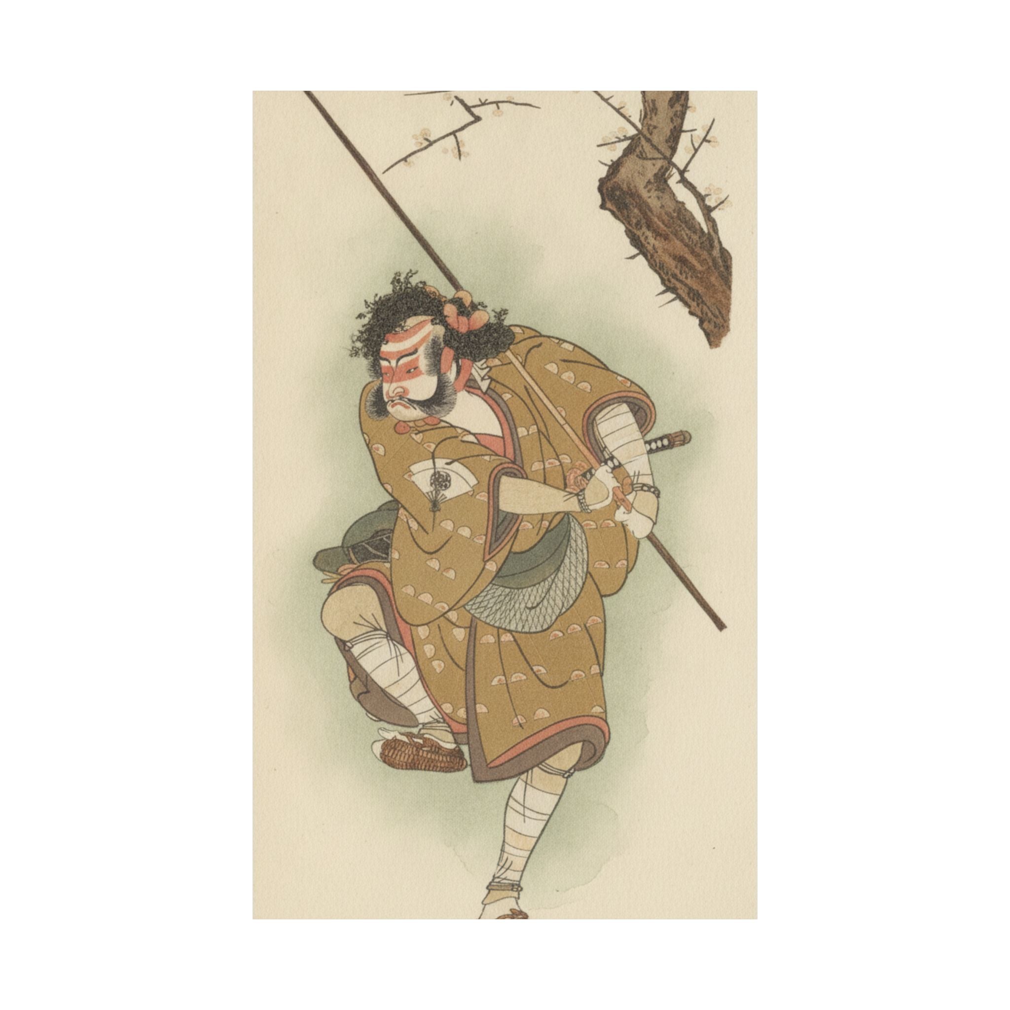 Botanical — Onoe Matsusuke In The Role Of Asahina In "Edo No Haru Meisho Soga" — Matte Poster