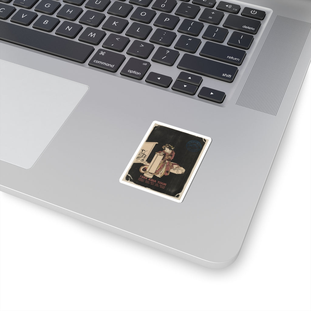 Vintage Bootleg — Young Woman Leaning Over A Tall Lamp — Kiss-Cut Sticker