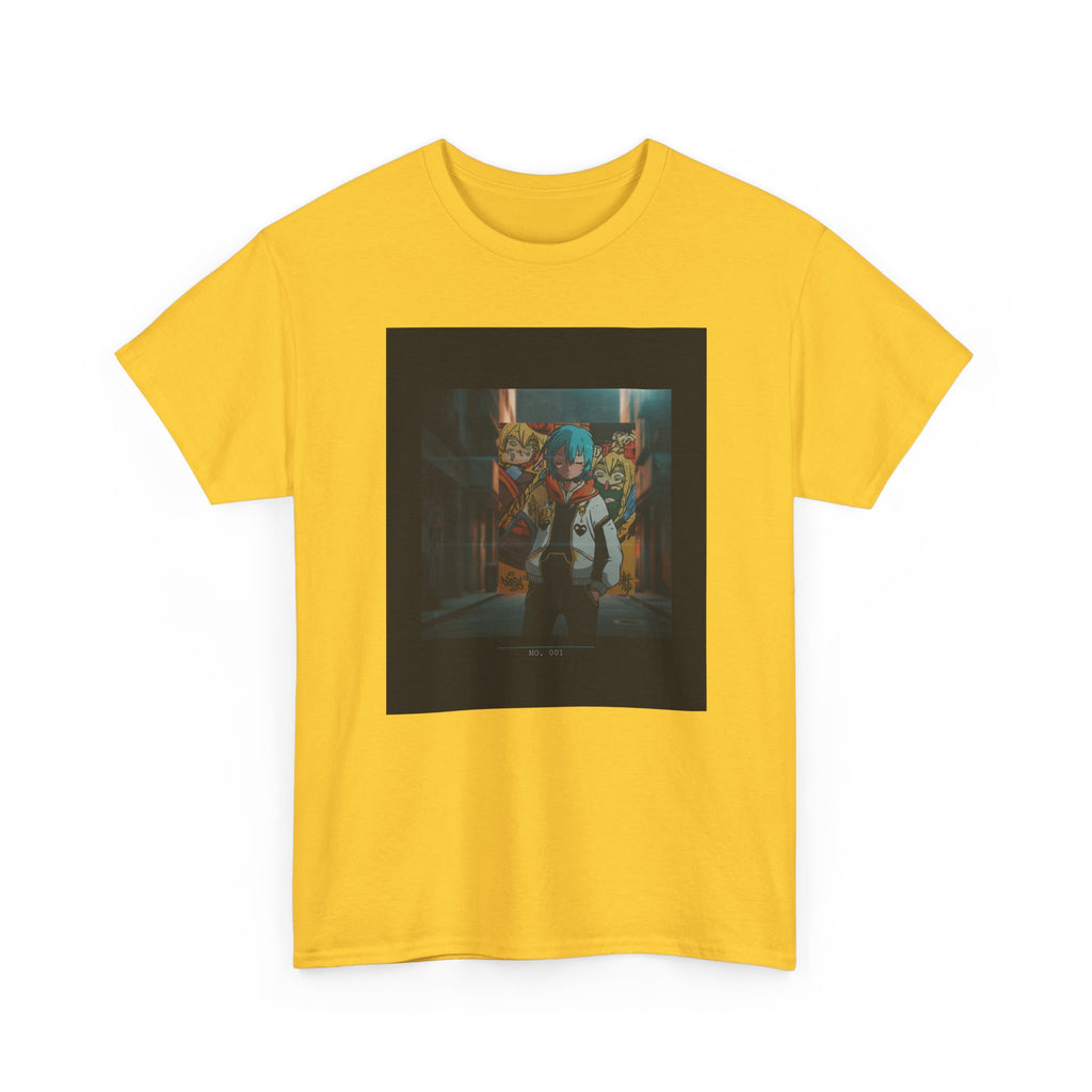 Blue-Haired Anime Kid Graffiti Alley No.001 Graphic Tee