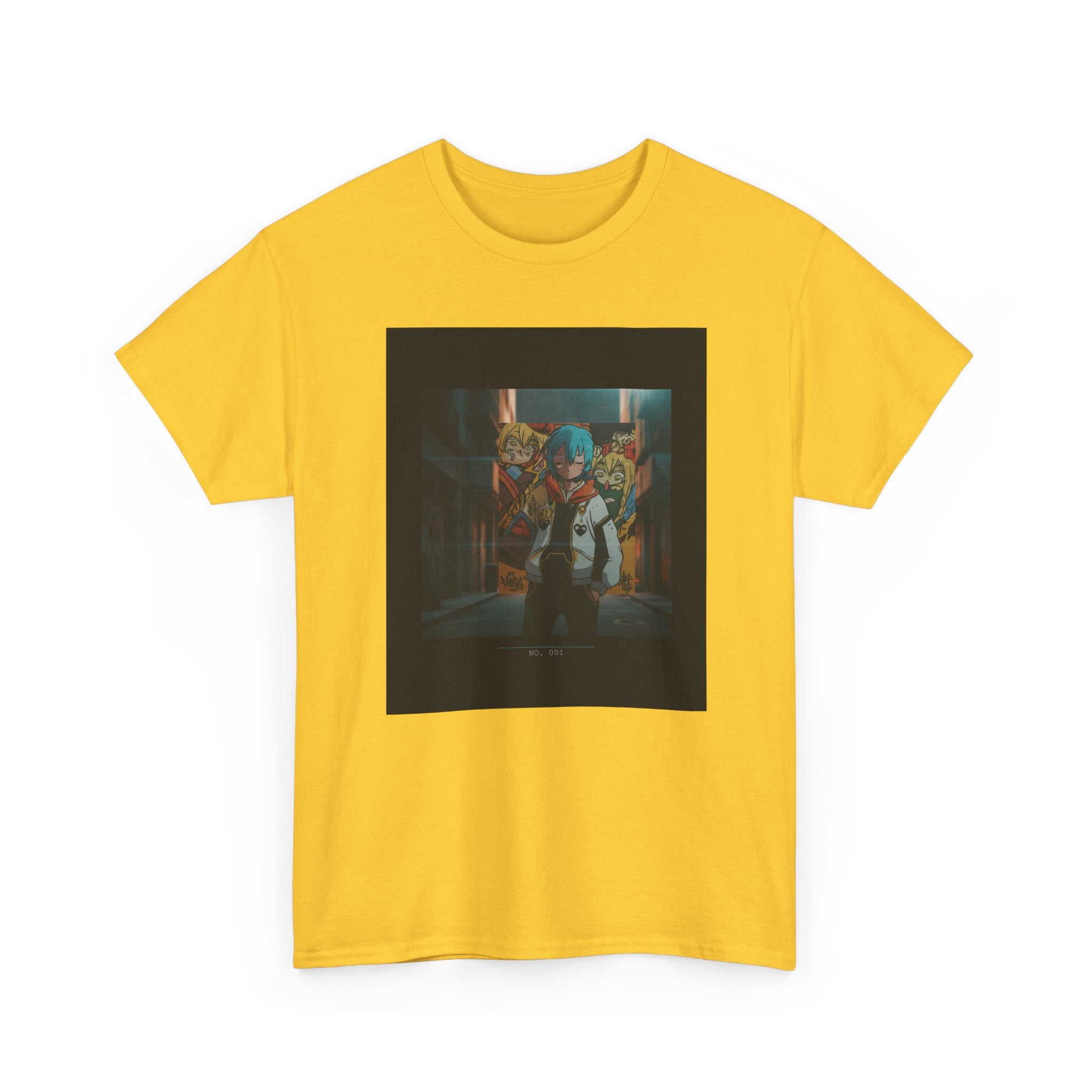 Blue-Haired Anime Kid Graffiti Alley No.001 Graphic Tee