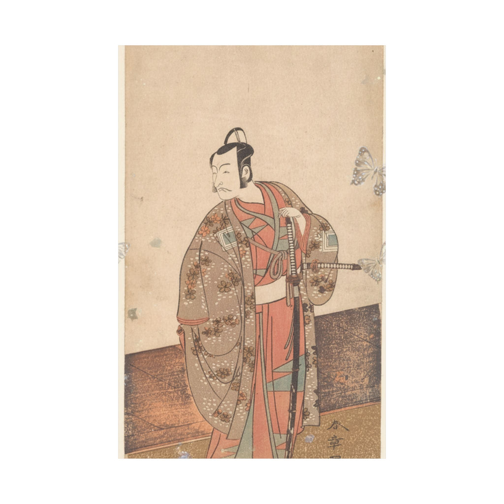 Ecommerce Main — The Actor Ichikawa Danjuro V Standing Inside Of A House And In Front Of An Engaw — Matte Poster