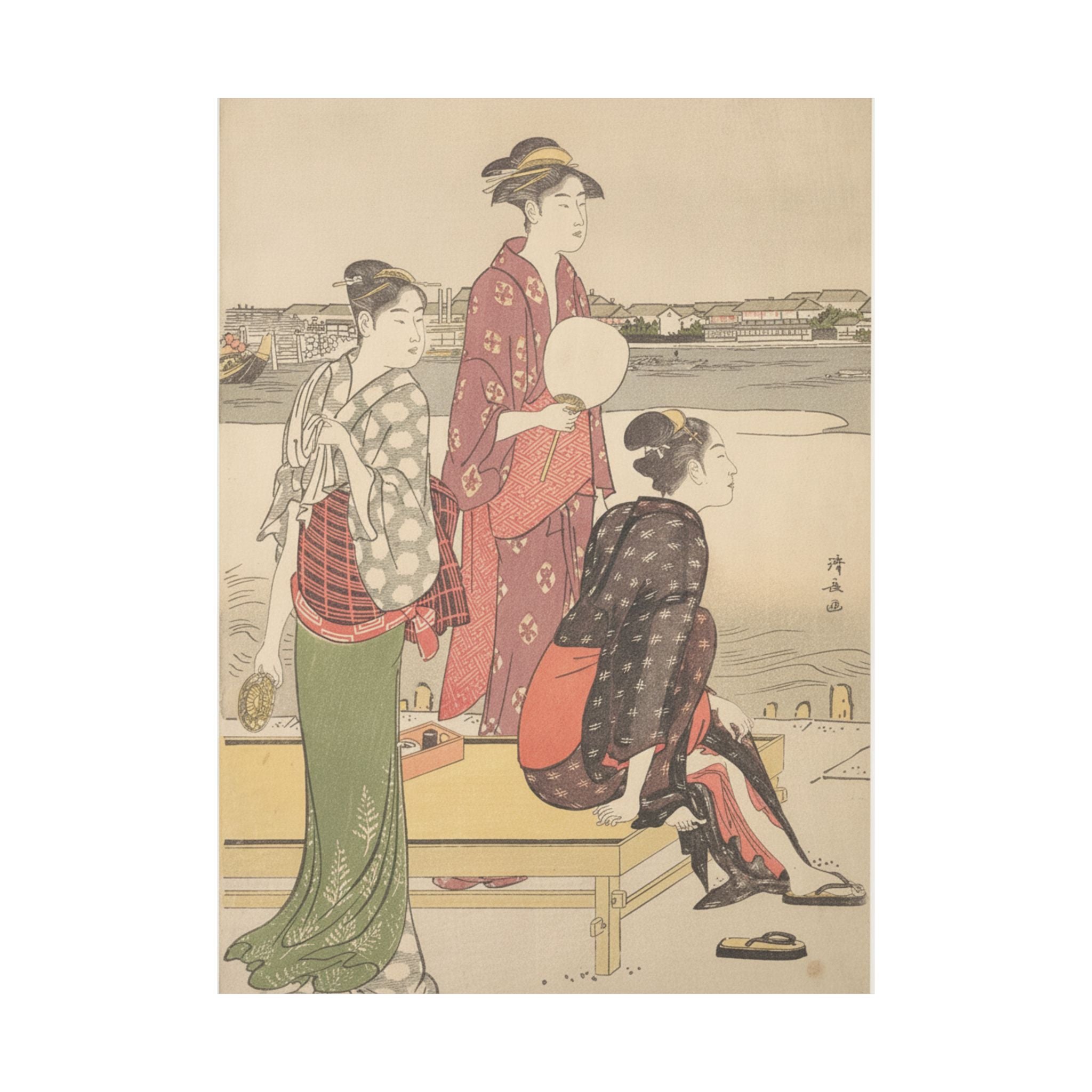 Watercolor — Evening On The Banks Of The Sumida River — Matte Poster