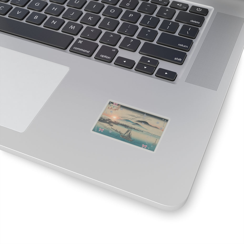 Cinematic — Geese Flying Down To Katada — Kiss-Cut Sticker