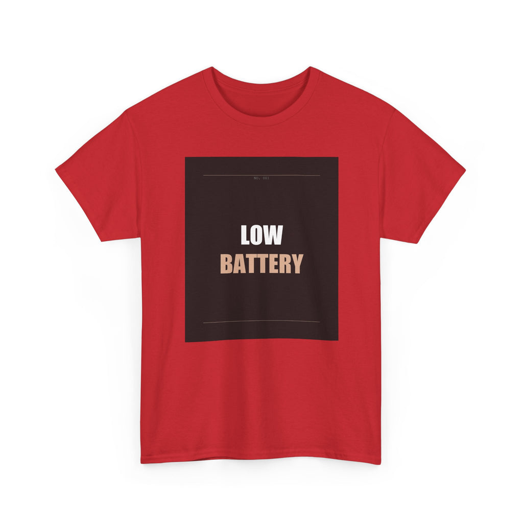 LOW BATTERY Charcoal Slogan Typography Graphic Tee