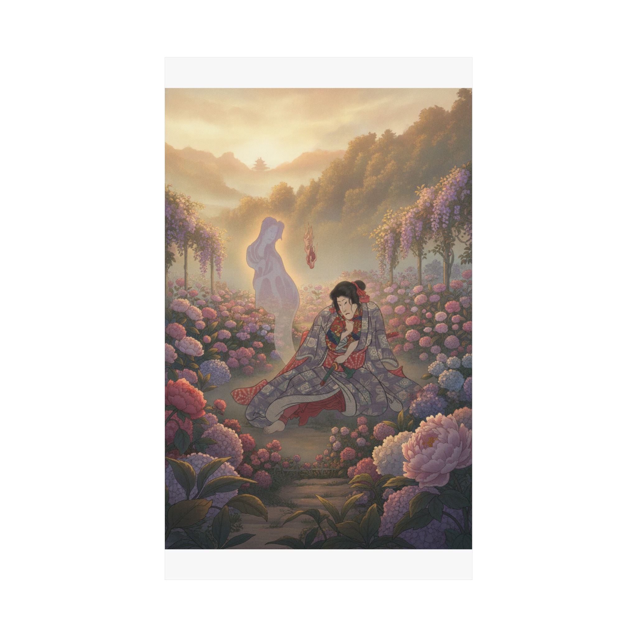 Scenic Nature — Toriyama Akinari Terutada With Ghost; (The Lavender Chapter) — Matte Poster