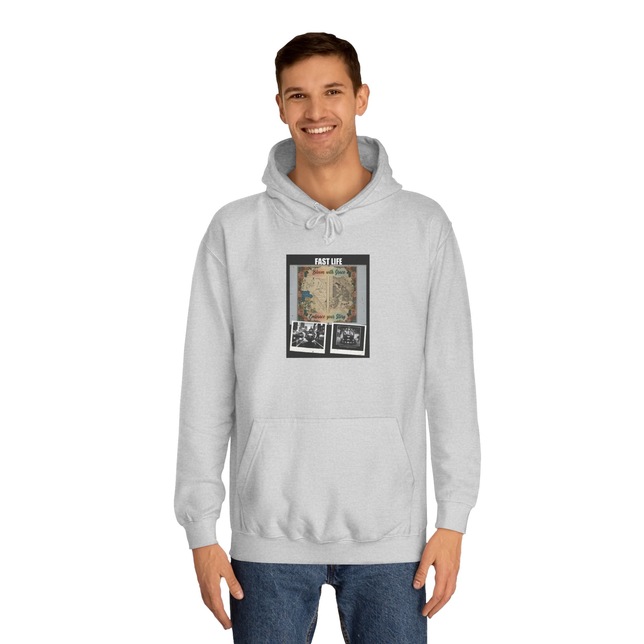 FAST LIFE Vintage Floral Collage Poster Hoodie
