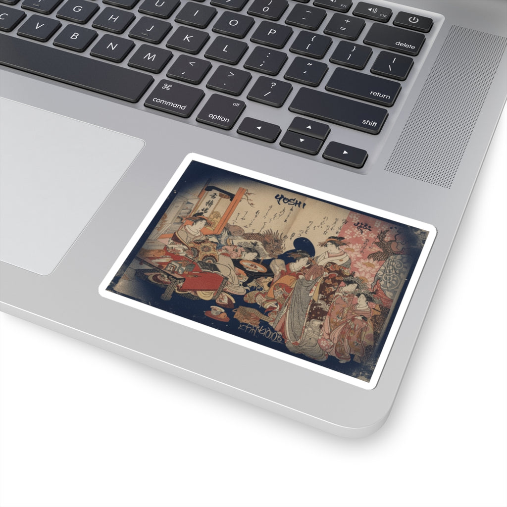 Japanese Street — A New Record Comparing The Handwriting Of The Courtesans Of The Yoshiwara (Yoshi — Kiss-Cut Sticker