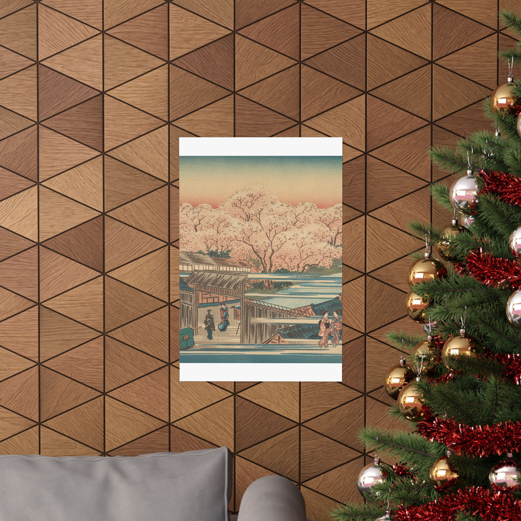 Scenic Nature — Morning Cherries At Yoshiwara — Matte Poster