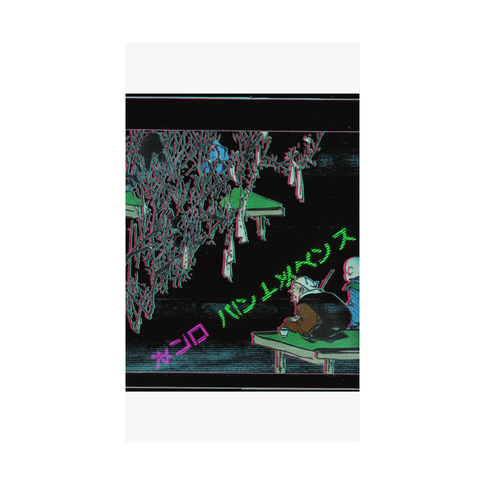 Glitch Culture — Two Pilgrims Gazing At A Tree Festooned With Prayers — Matte Poster