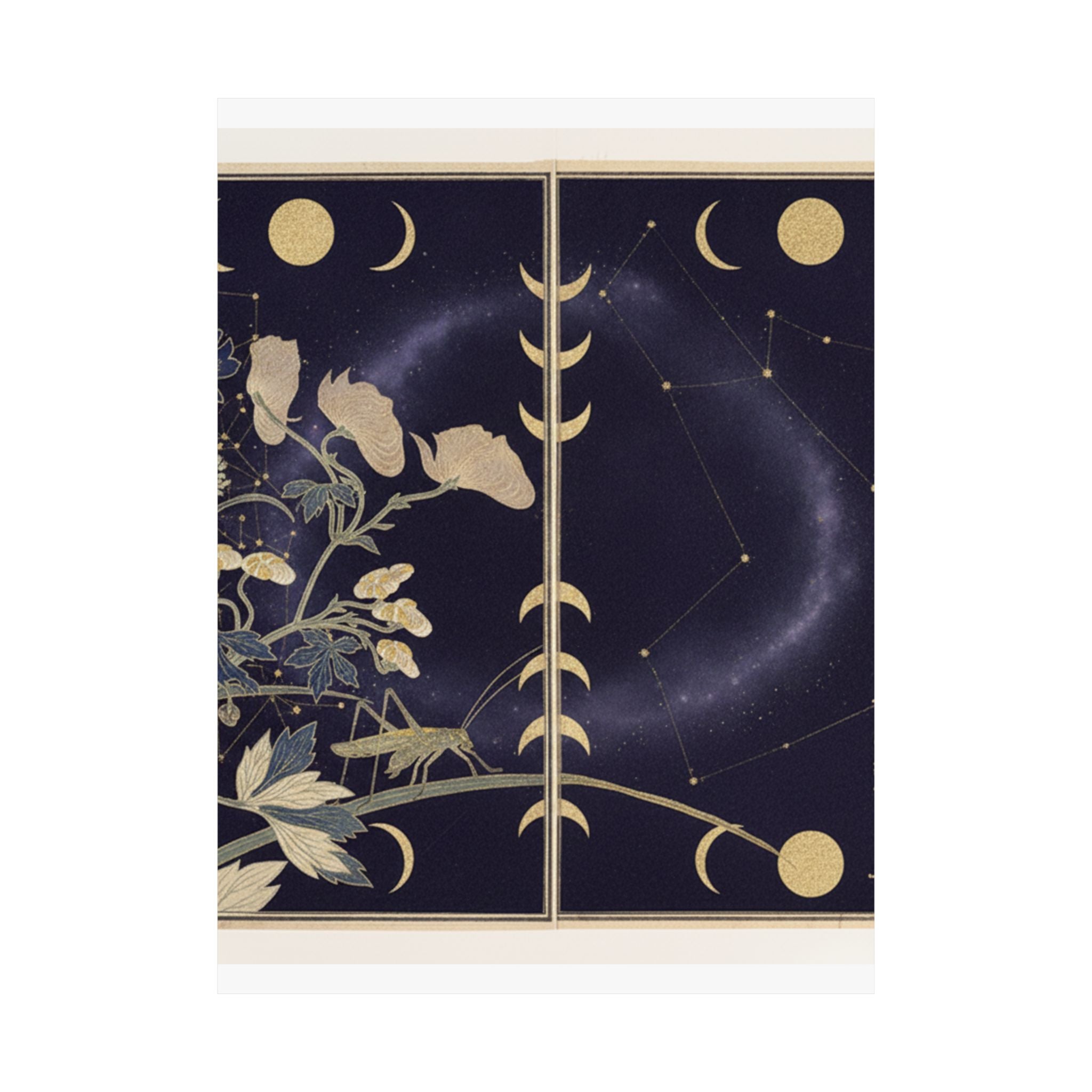 Celestial — Katydid (Umaoi-Mushi); Centipede, (Mukade), From The Picture Book Of Crawling Cr — Matte Poster