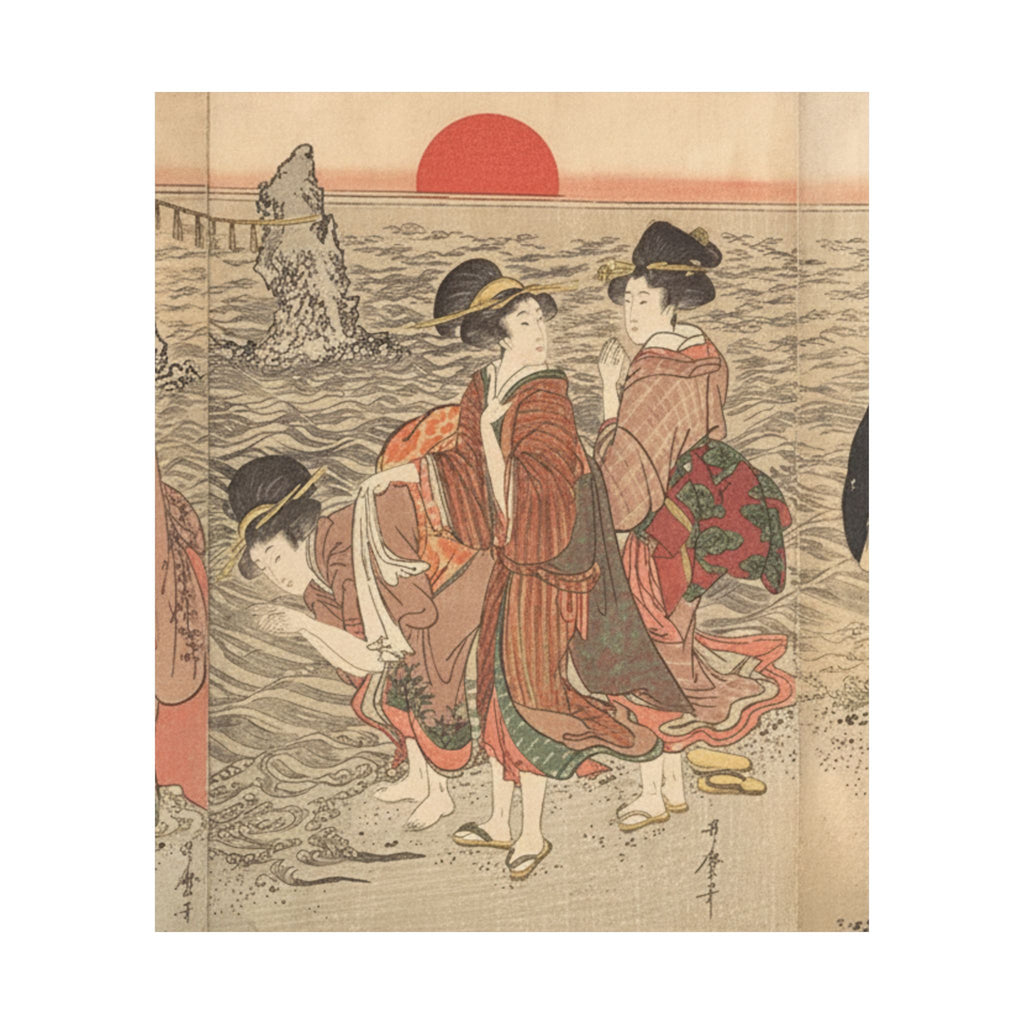 Ecommerce Main — Women Worshipping The Rising Sun Between The Twin Rocks At Ise — Matte Poster