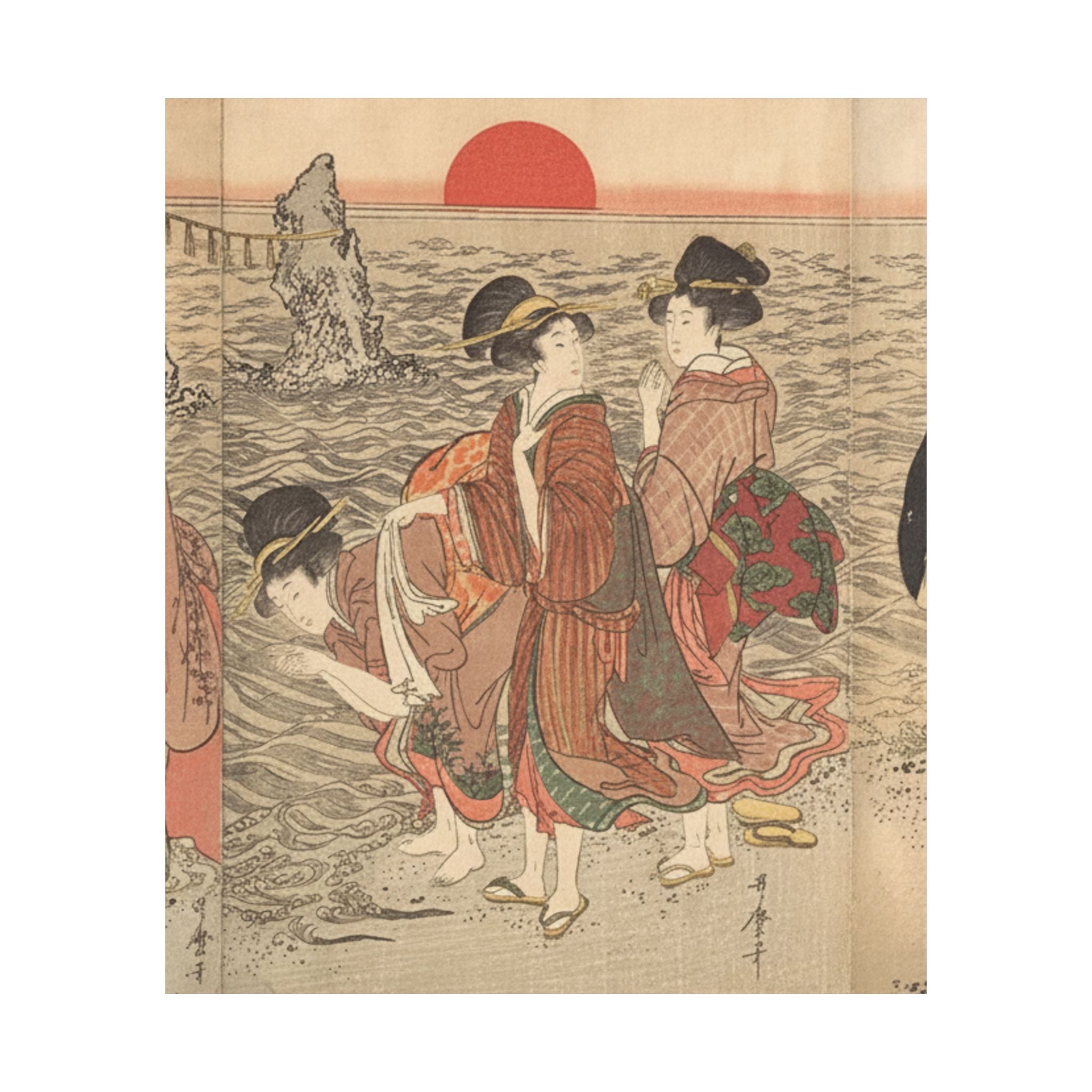 Ecommerce Main — Women Worshipping The Rising Sun Between The Twin Rocks At Ise — Matte Poster