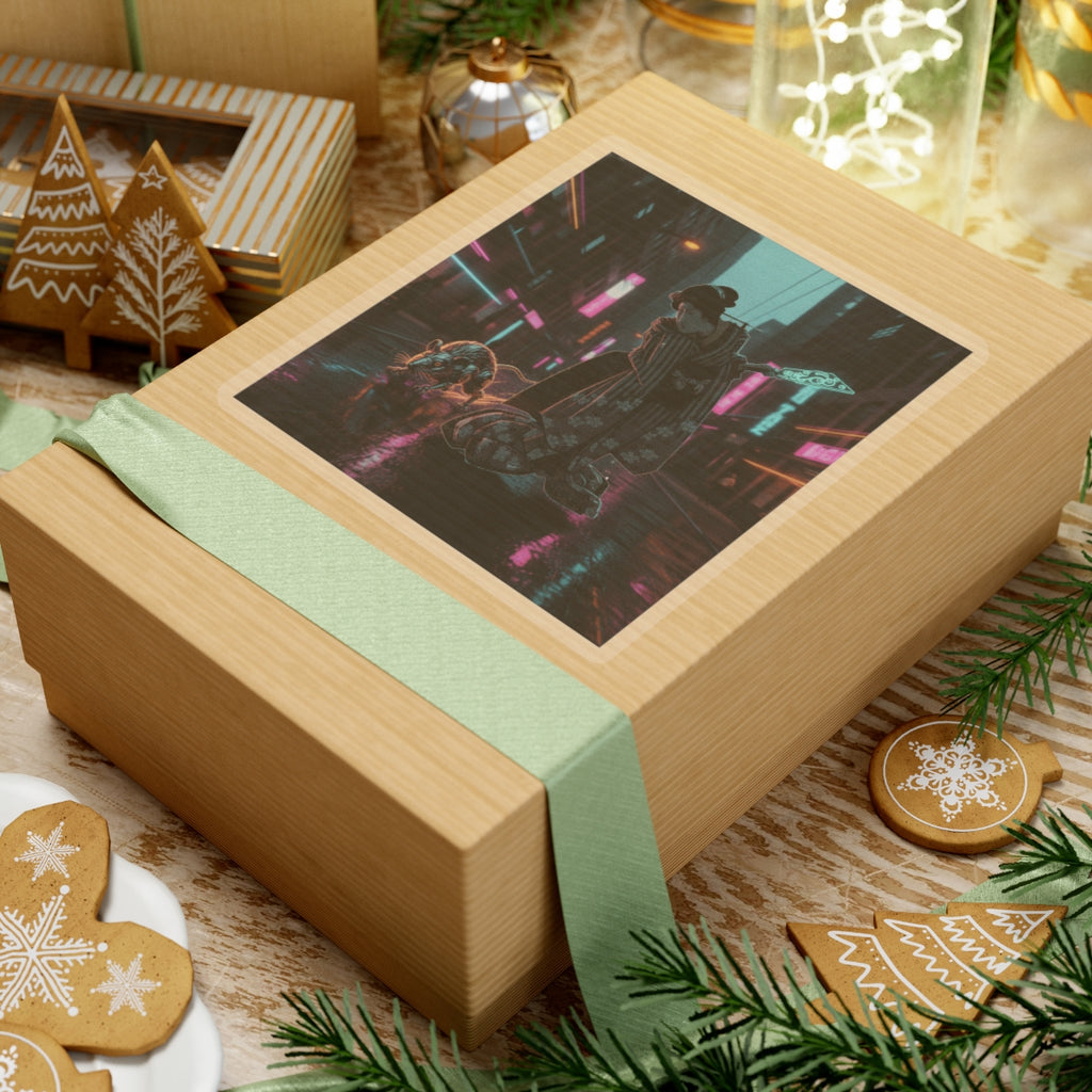 Fast Furious — New Year Greeting Card For "Rat" Year — Kiss-Cut Sticker
