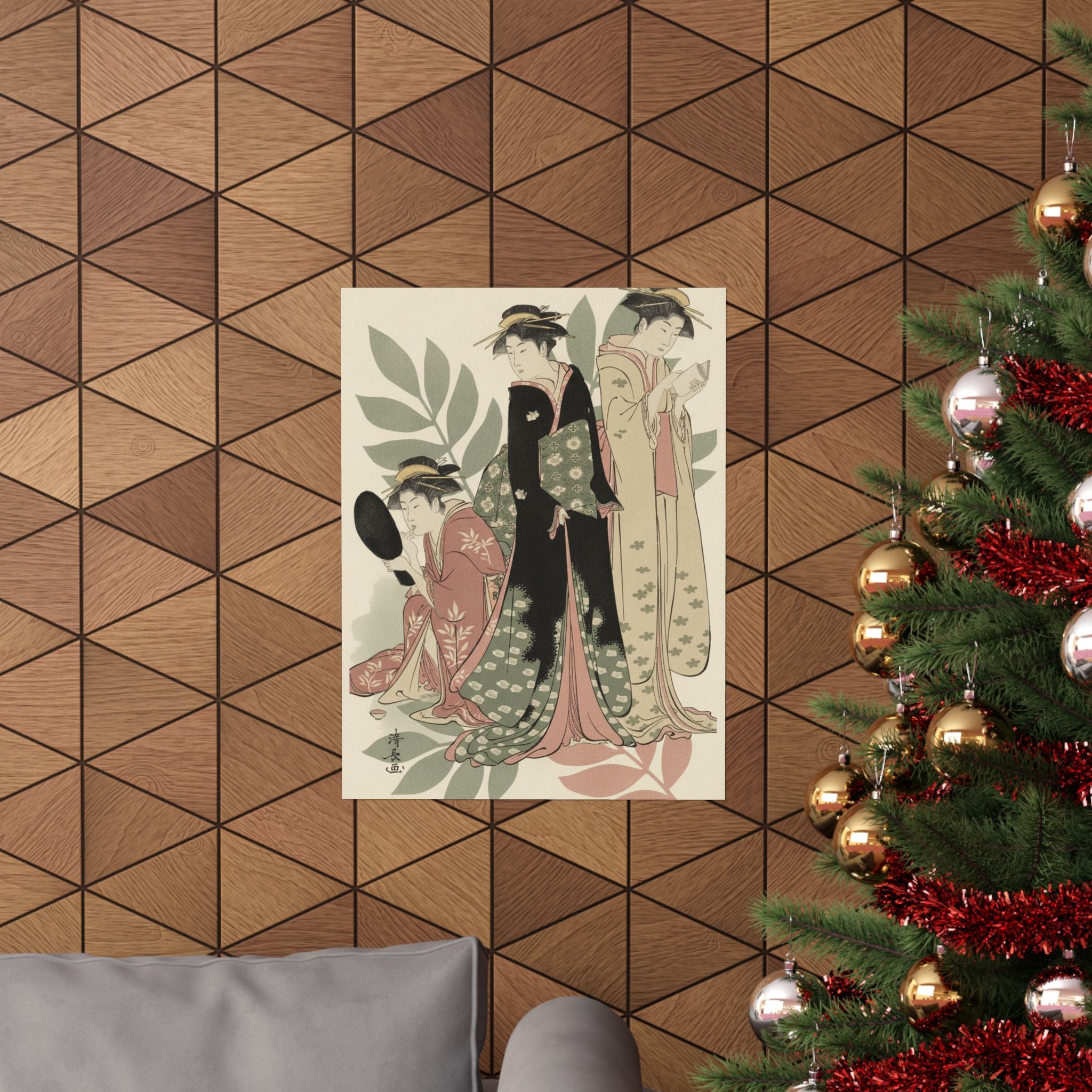 Botanical — Three Geishas Of Tachibana Street In Their Room — Matte Poster