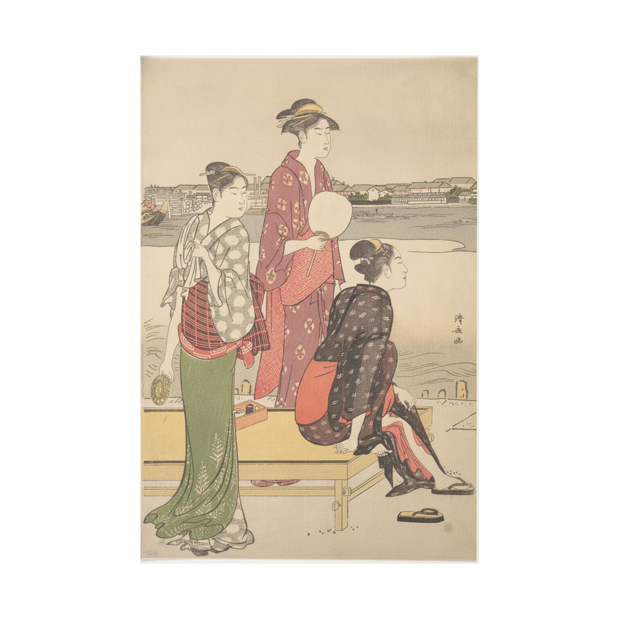 Watercolor — Evening On The Banks Of The Sumida River — Matte Poster