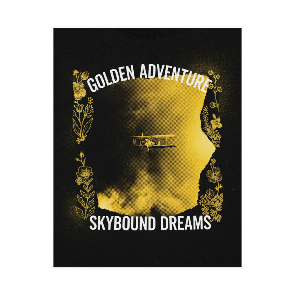 Golden Adventure Skybound Dreams Biplane Art Poster