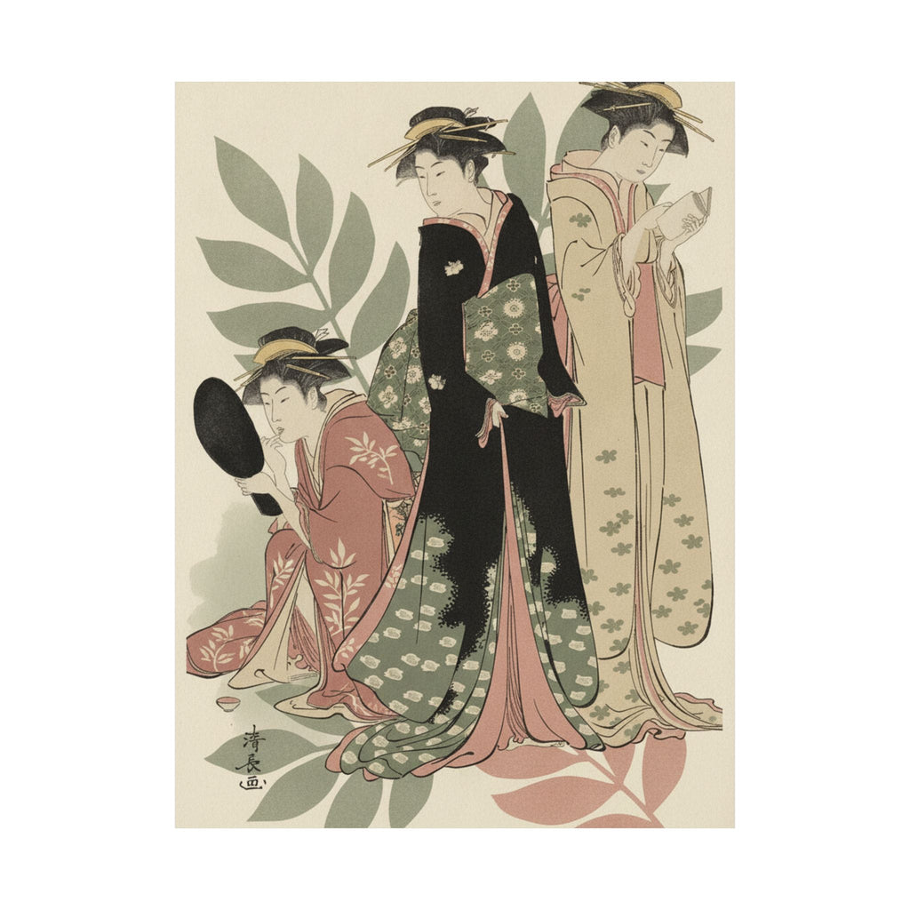 Botanical — Three Geishas Of Tachibana Street In Their Room — Matte Poster